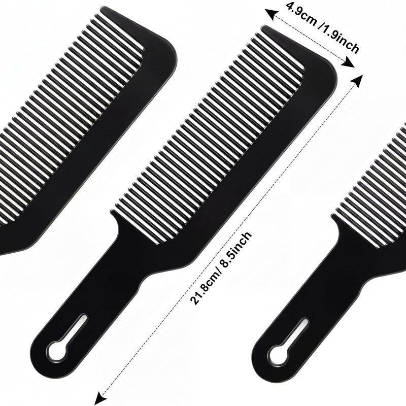 Boao 50 Pack Hair Cutting Combs, 9 Inch Blending Barber Clipper Flat Top Combs for Clipper Cut Flattops, Plastic Heat Resistant Anti-Static Hairdressing Tool (Black)