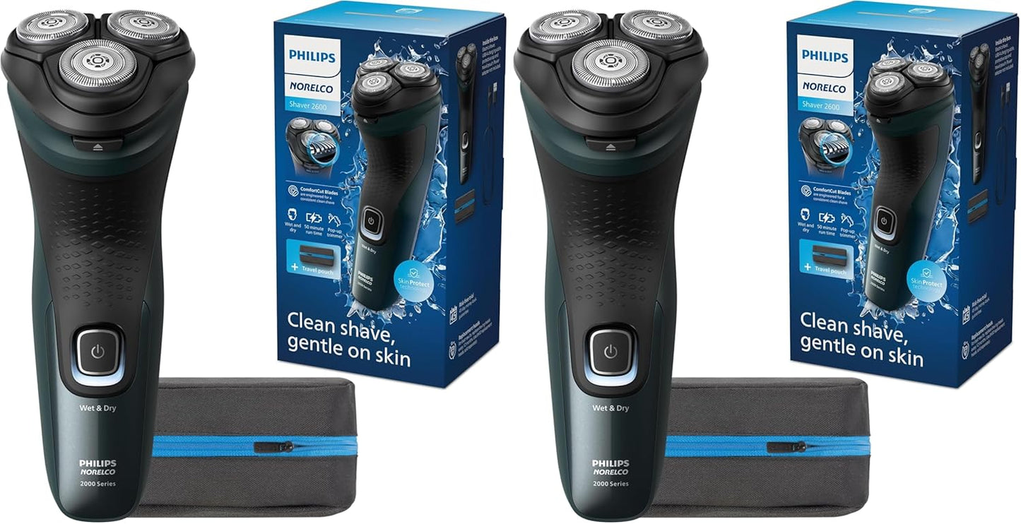 Philips Norelco Shaver 2600 Series - Wet & Dry Electric Shaver with Pop-Up Trimmer | Dark Forest Green, Model X3052/91