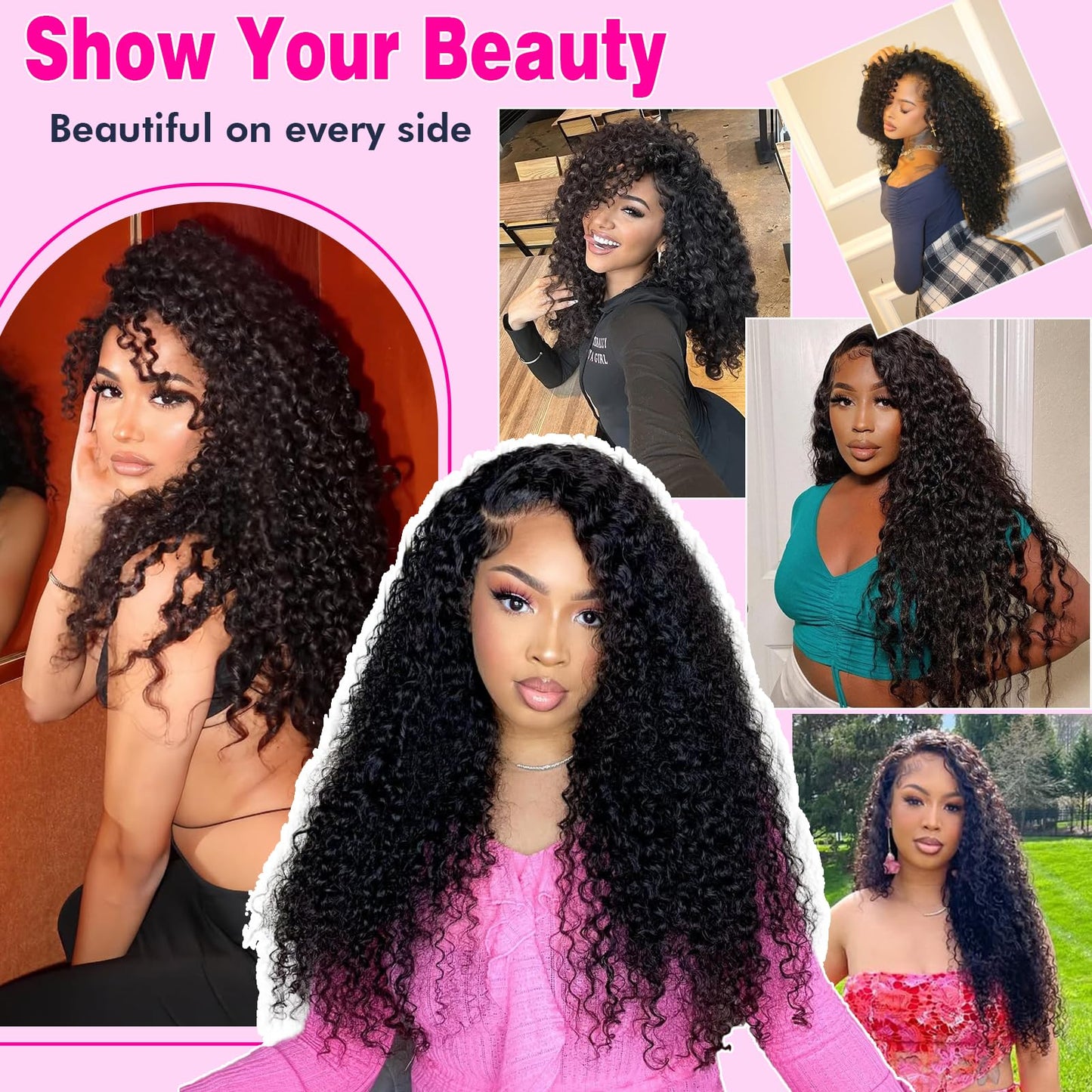 3C4A Burmese Curly Human Hair 4 Bundles (18 20 22 24 Inch) 12A Unprocessed Burmese Virgin Water Wave Hair Bundles Spiral Curly End Human Hair Weft Extensions for Black Women Natural Black