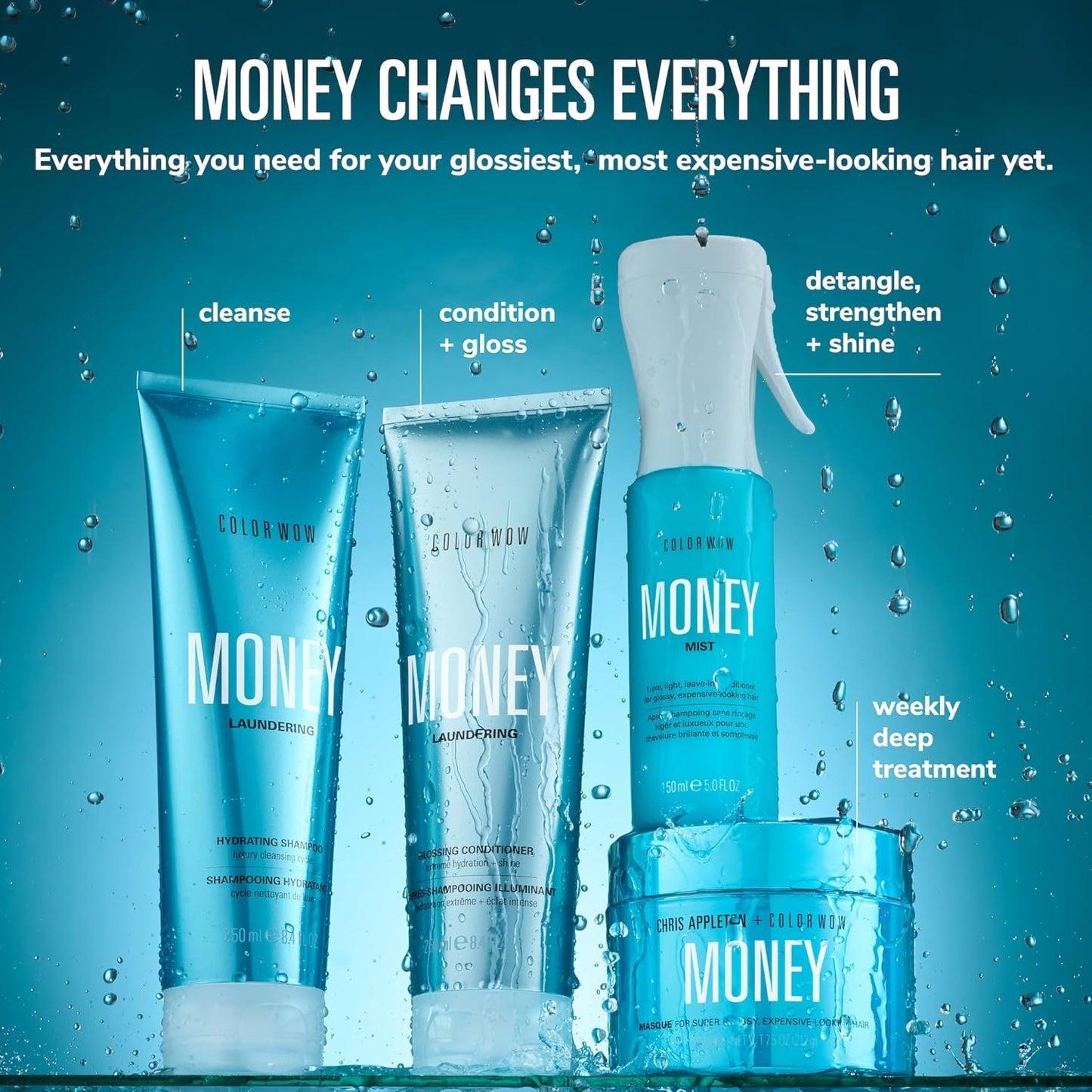COLOR WOW Money Laundering Hydrating Shampoo & Conditioner Set - Scandalously Rich Results