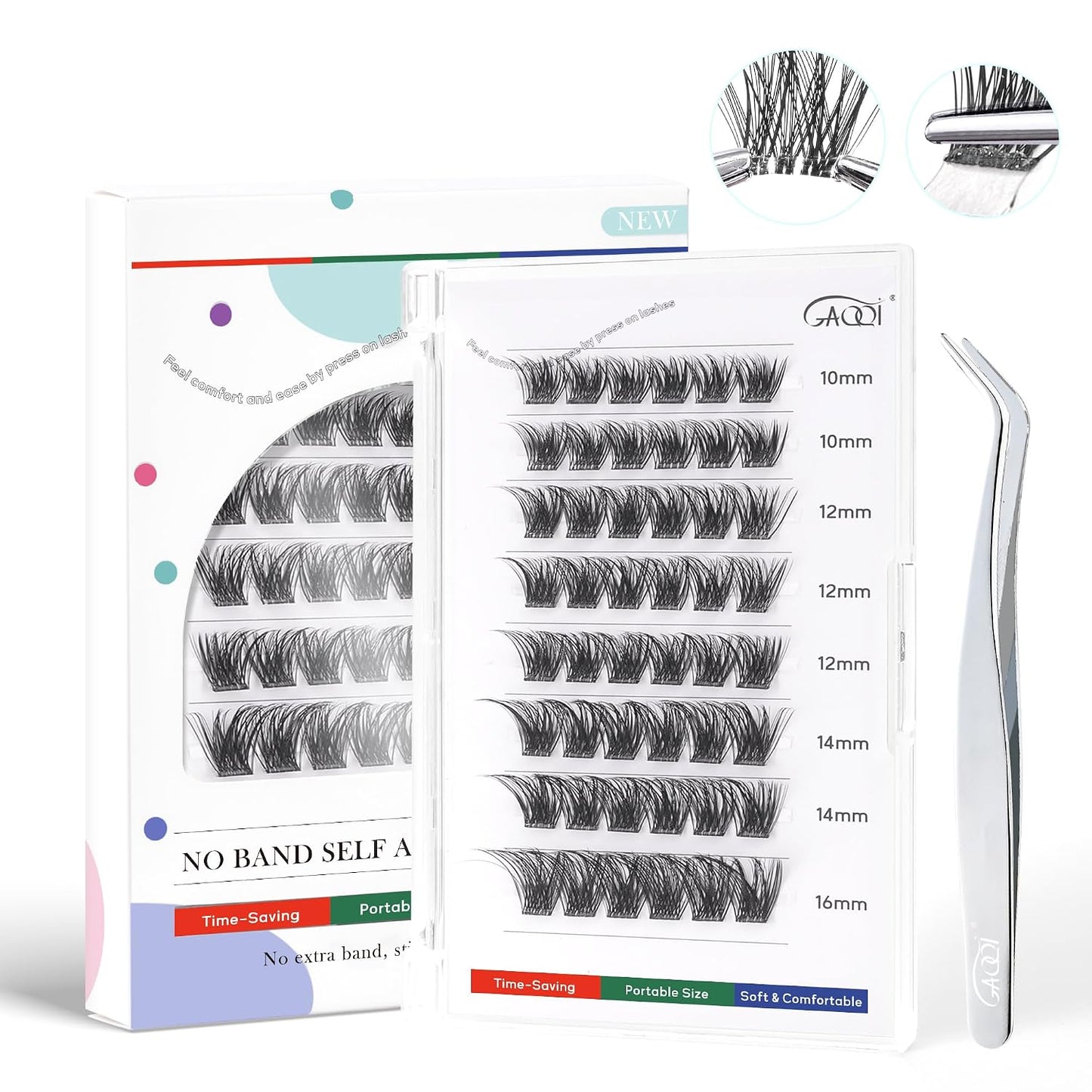 Natural Bottom Lash Clusters - DIY Clear Band Eyelashes for Soft, Comfortable Daily Wear | 5mm & 6mm, 48pcs