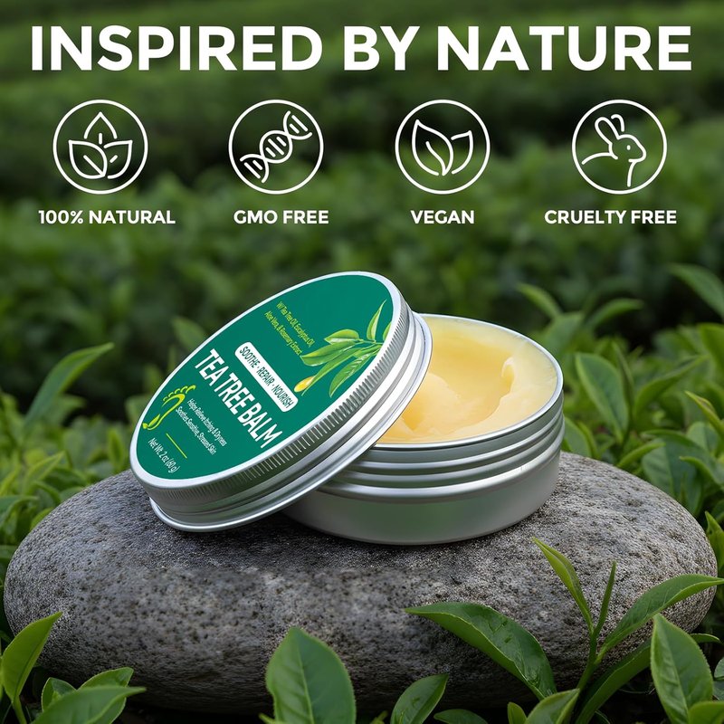 Tea Tree Oil Balm - Natural Foot & Body Cream with Eucalyptus & Aloe Vera | Soothes Dry, Itchy Skin - 2 OZ/60g