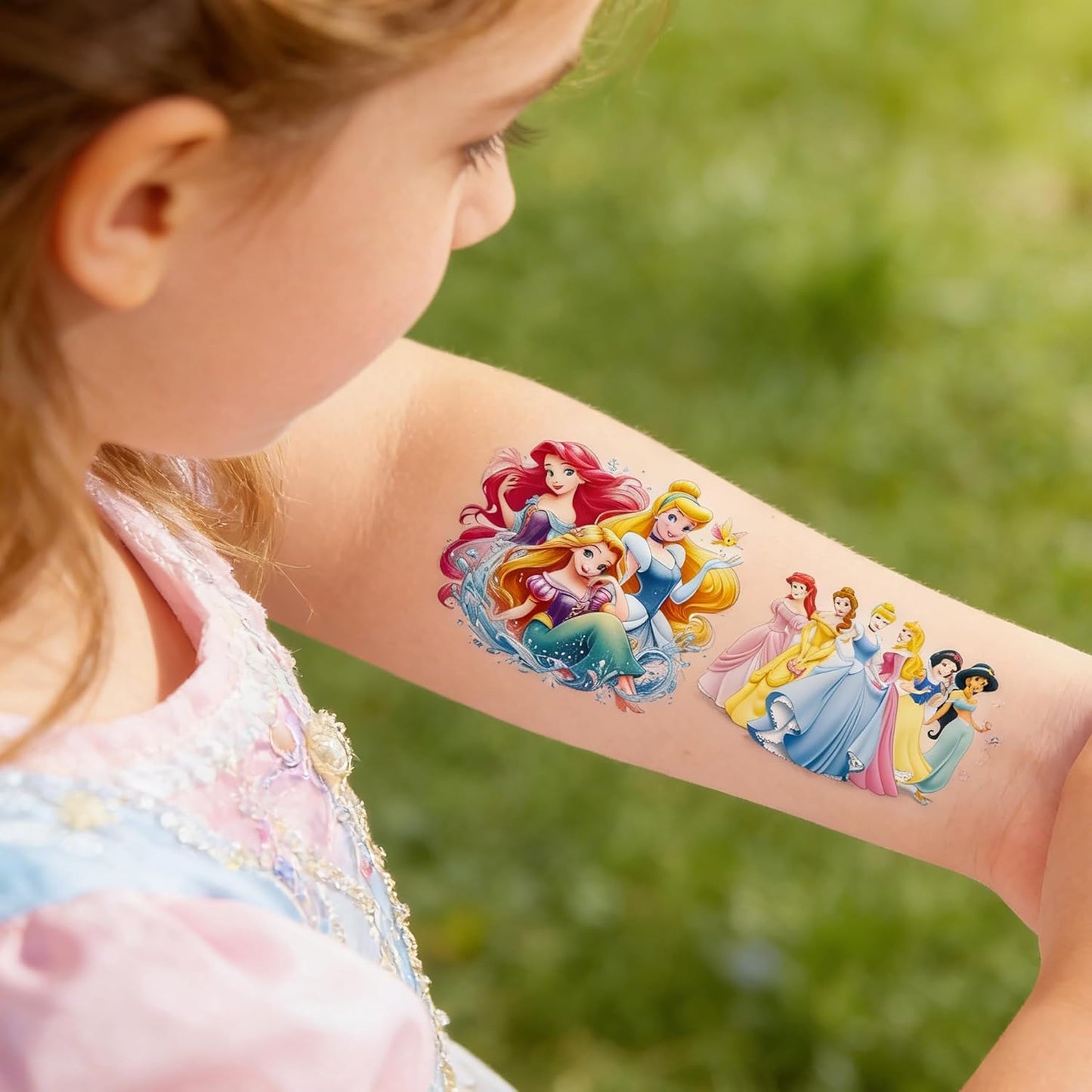 Princess Temporary Tattoos - 60 Pcs Birthday Party Supplies | Cute Cartoon Stickers for Kids