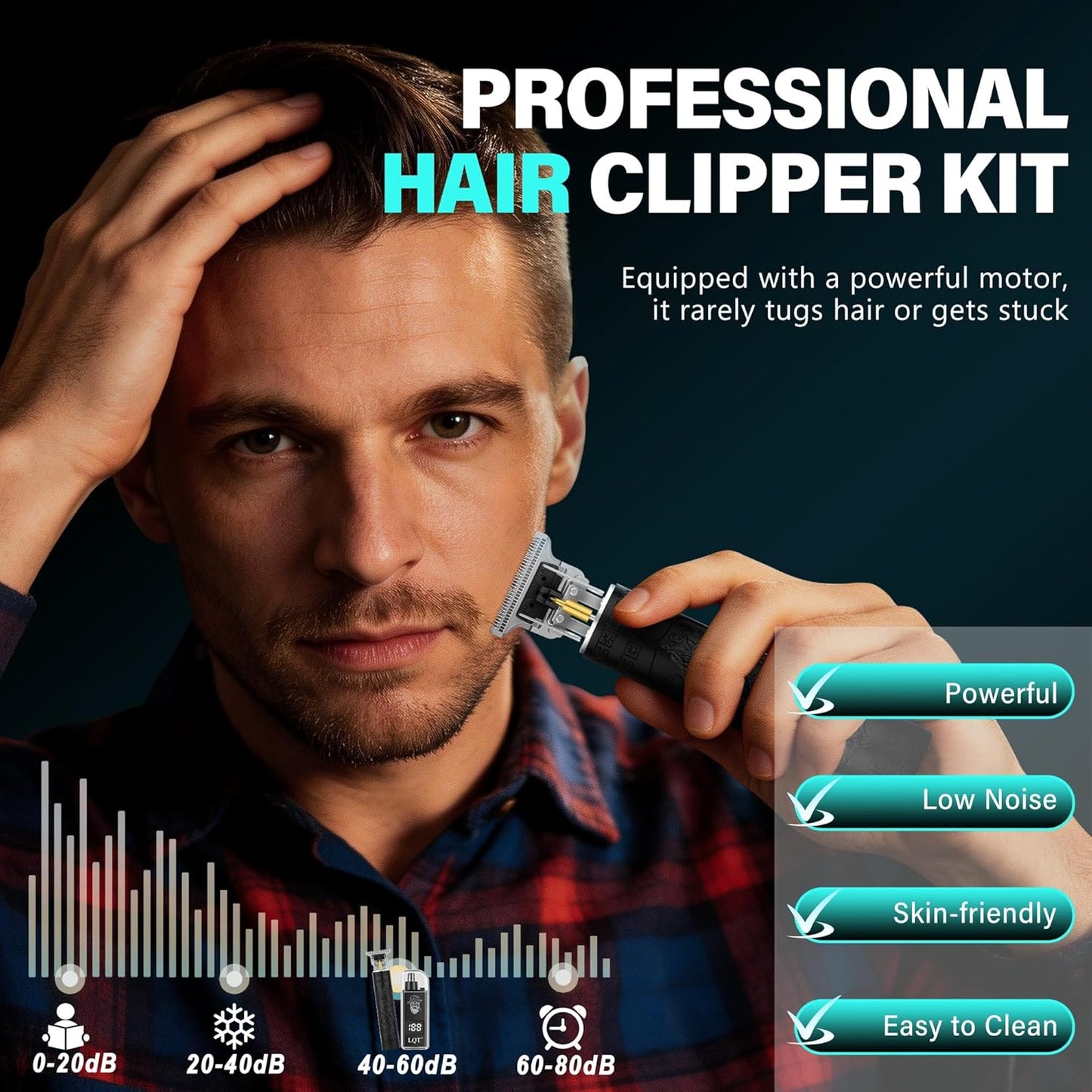 Beard Trimmer Kit - Mustache & Nose Hair Grooming | Wet/Dry Battery Operated