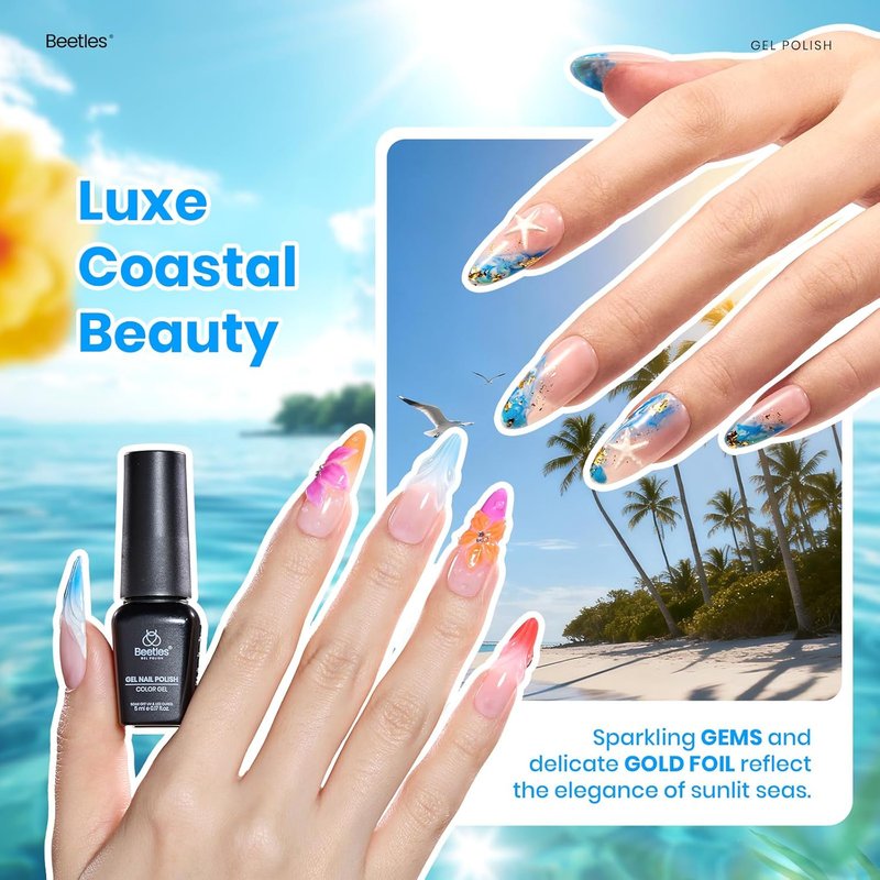 Beetles Gel Nail Polish Kit - 36 Colors Neon Yellow, Orange & Hot Pink | UV LED Soak Off Manicure Set for Women