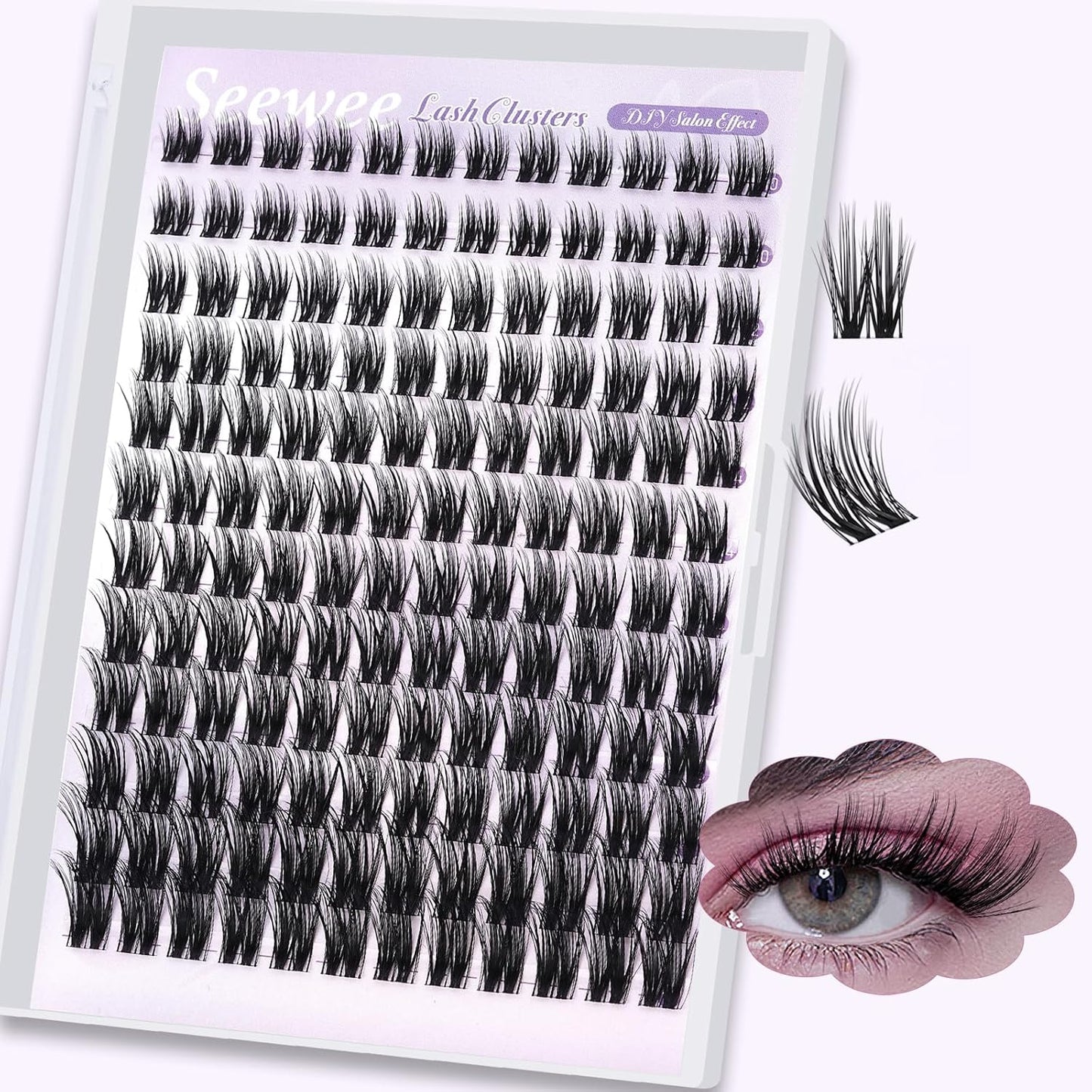 Brown Lash Clusters | 10-18mm D Curl Dark Brown Individual Eyelash Extensions - 120pcs DIY Wispy Design
