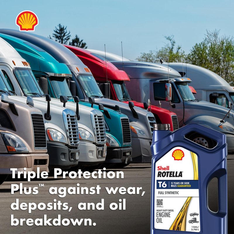 Shell Rotella T6 Full Synthetic 5W-40 Diesel Engine Oil, 1 Gallon (3 Pack)