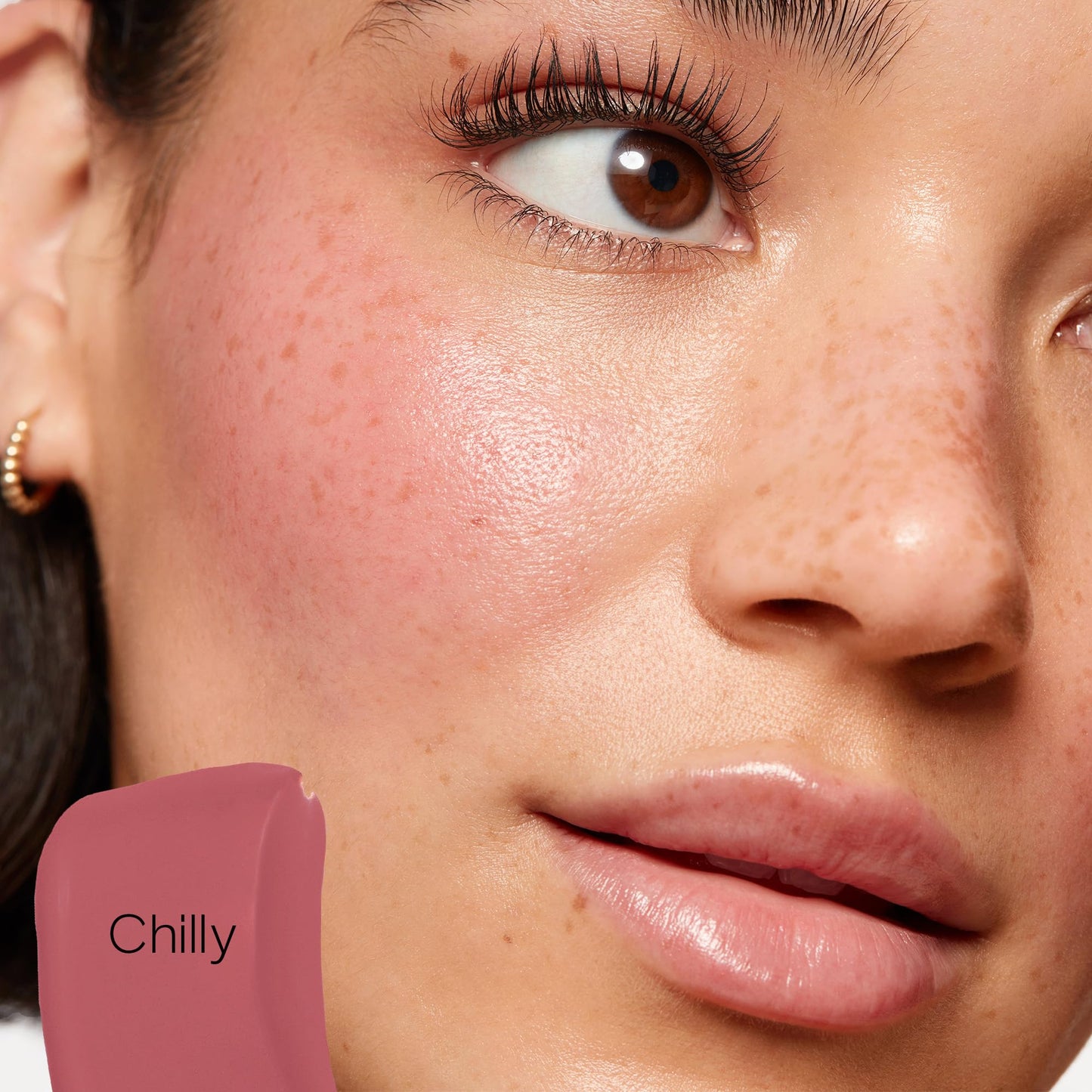 Saie Dew Liquid Blush for Cheeks - Hydrating Cream Blush Stick with a Blendable + Buildable Formula - Skincare Infused Dewy Cheek Tint for a Natural Flush - Glowy Makeup Essential - Chilly (.40 oz)