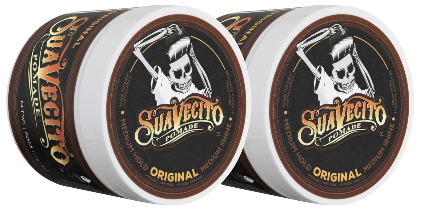 Suavecito Pomade Original Hold - Medium Shine Water-Based Hair Gel | 4 oz, Flake-Free, Easy to Wash Out