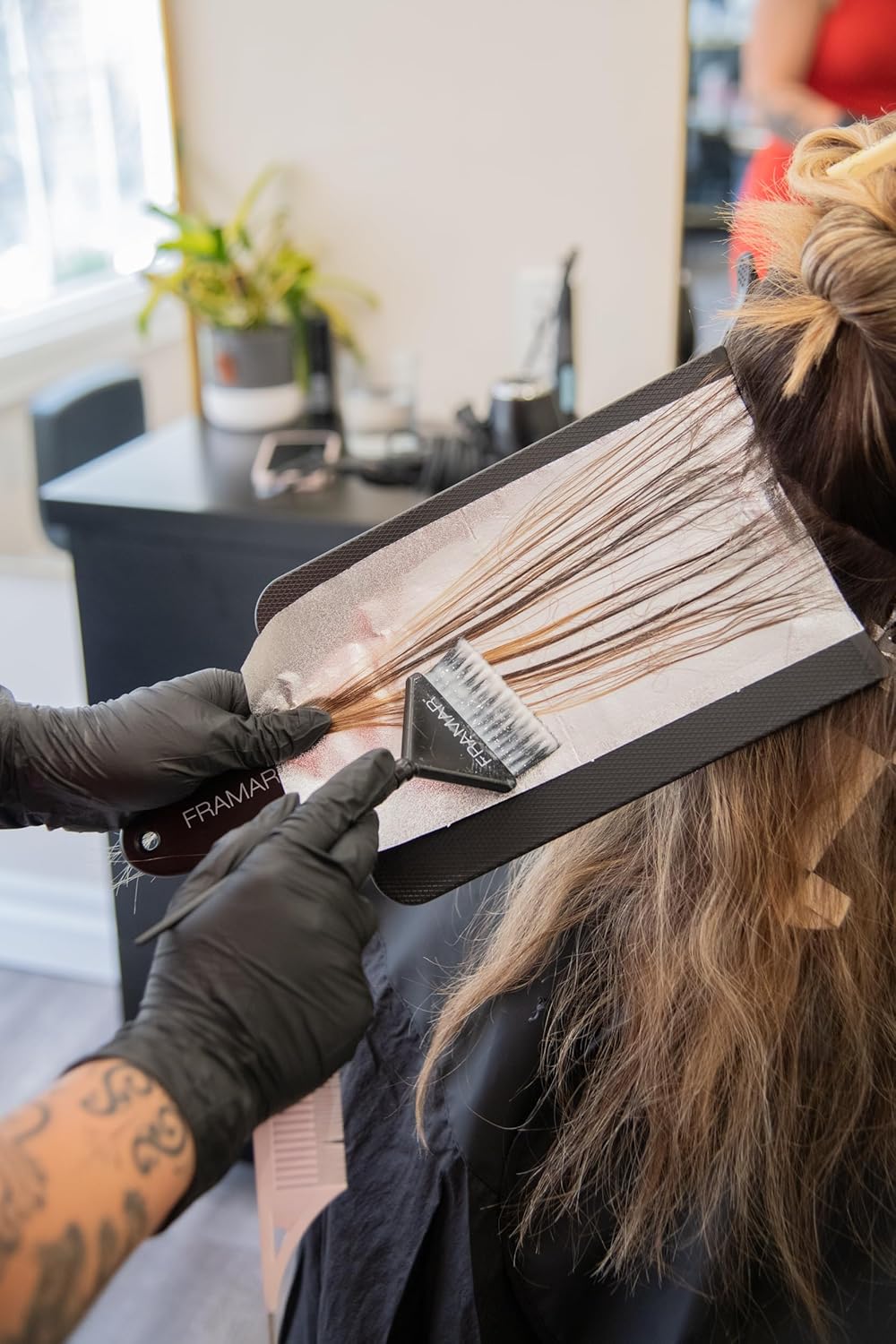 FRAMAR Extra Large Balayage Board | Precision Highlighting Tool for Hair Salons - Textured Black Surface