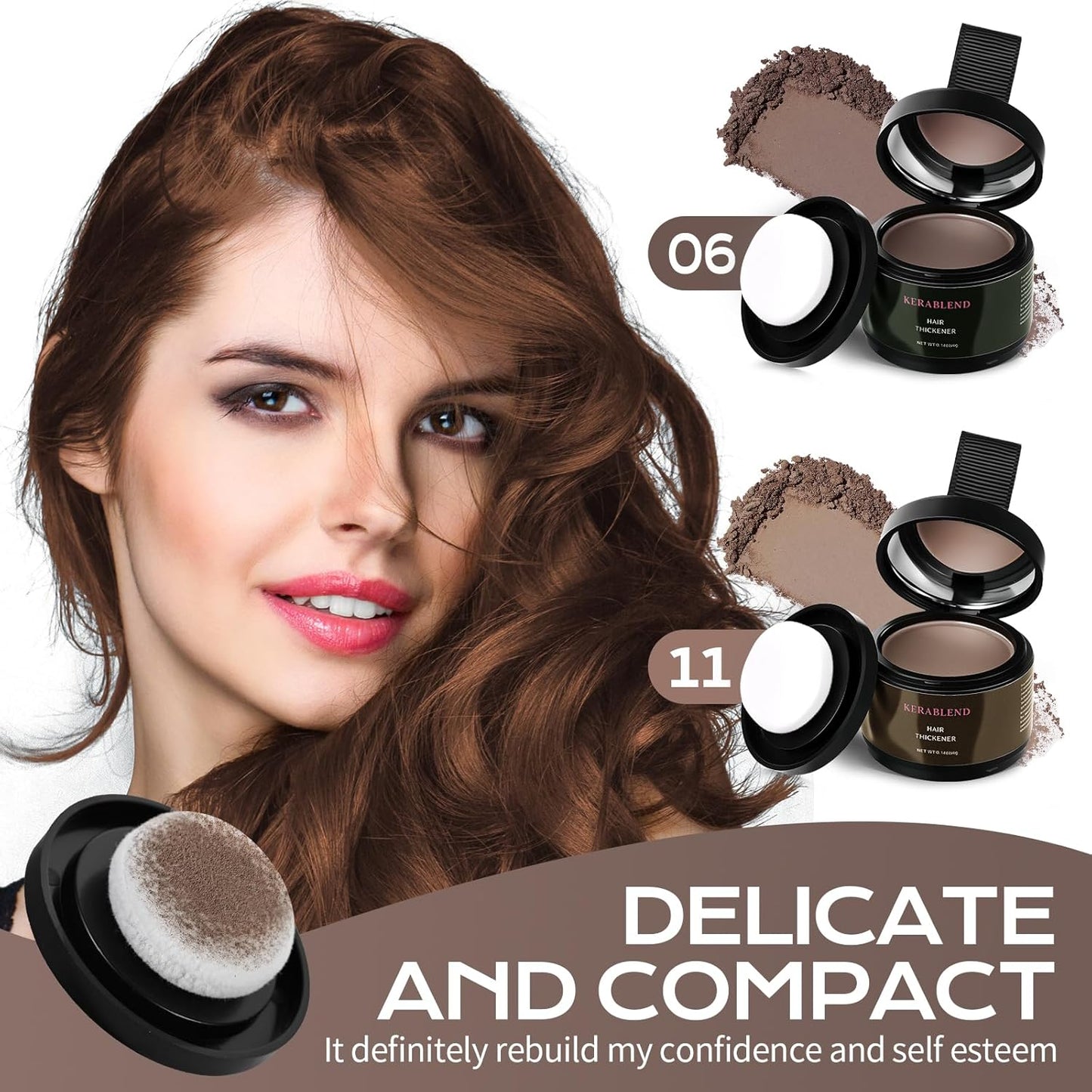 Hair Thickener - Magic Root Cover Up Concealer for Instant Coverage | Waterproof Touch Up (Light Brown)