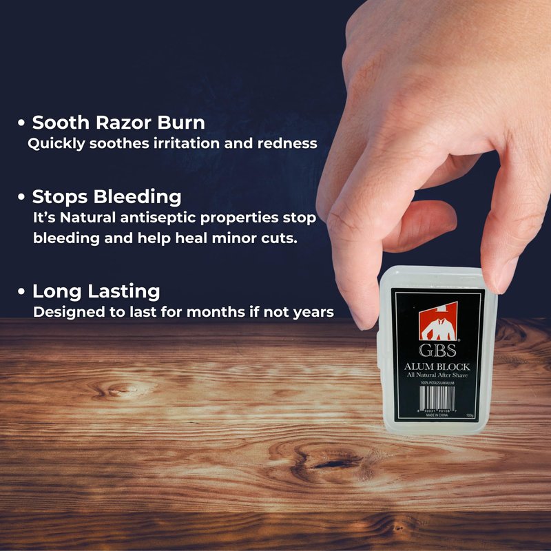 Gents Alum Block in Plastic Case | Upgrade Your Shave - Soothing Aftershave Solution for Shaving Razor Burn Relief - Travel Friendly Durable Plastic Case Included (3.5 Ounces Pack of 3)