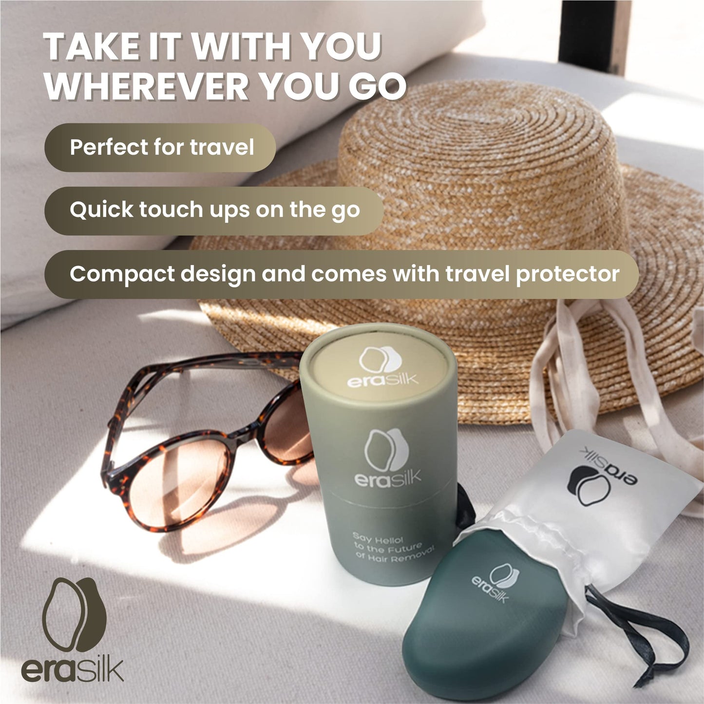 Erasilk Hair Removal Device, Pain Free Hair Remover for Women and Men