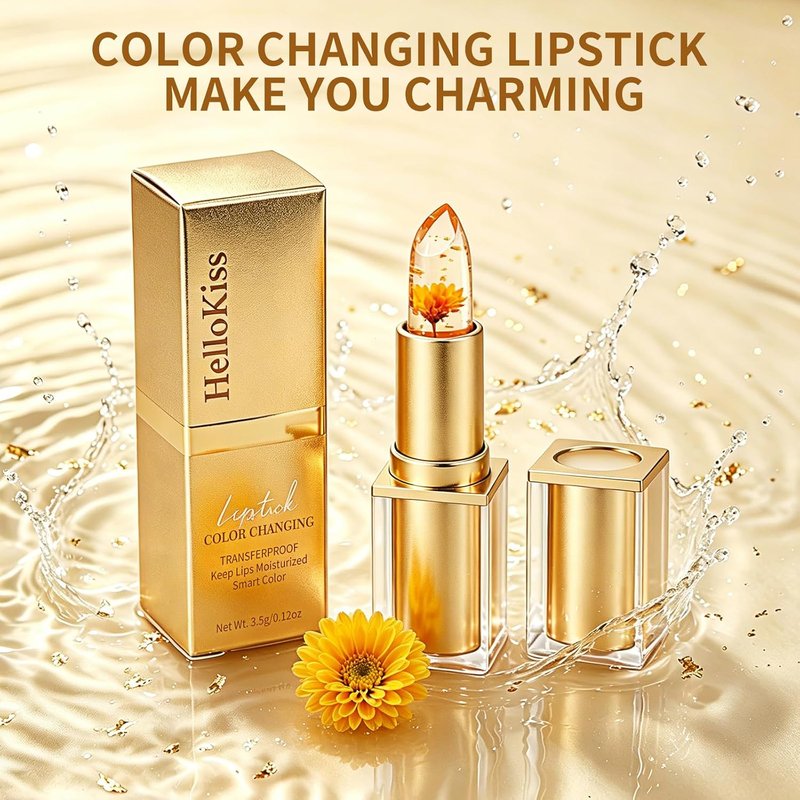 Color Changing Lipstick - Daisy Flower Jelly Tinted Lip Balm, Temperature Adjusting, Moisturizing & Long Lasting | Transferproof Gloss