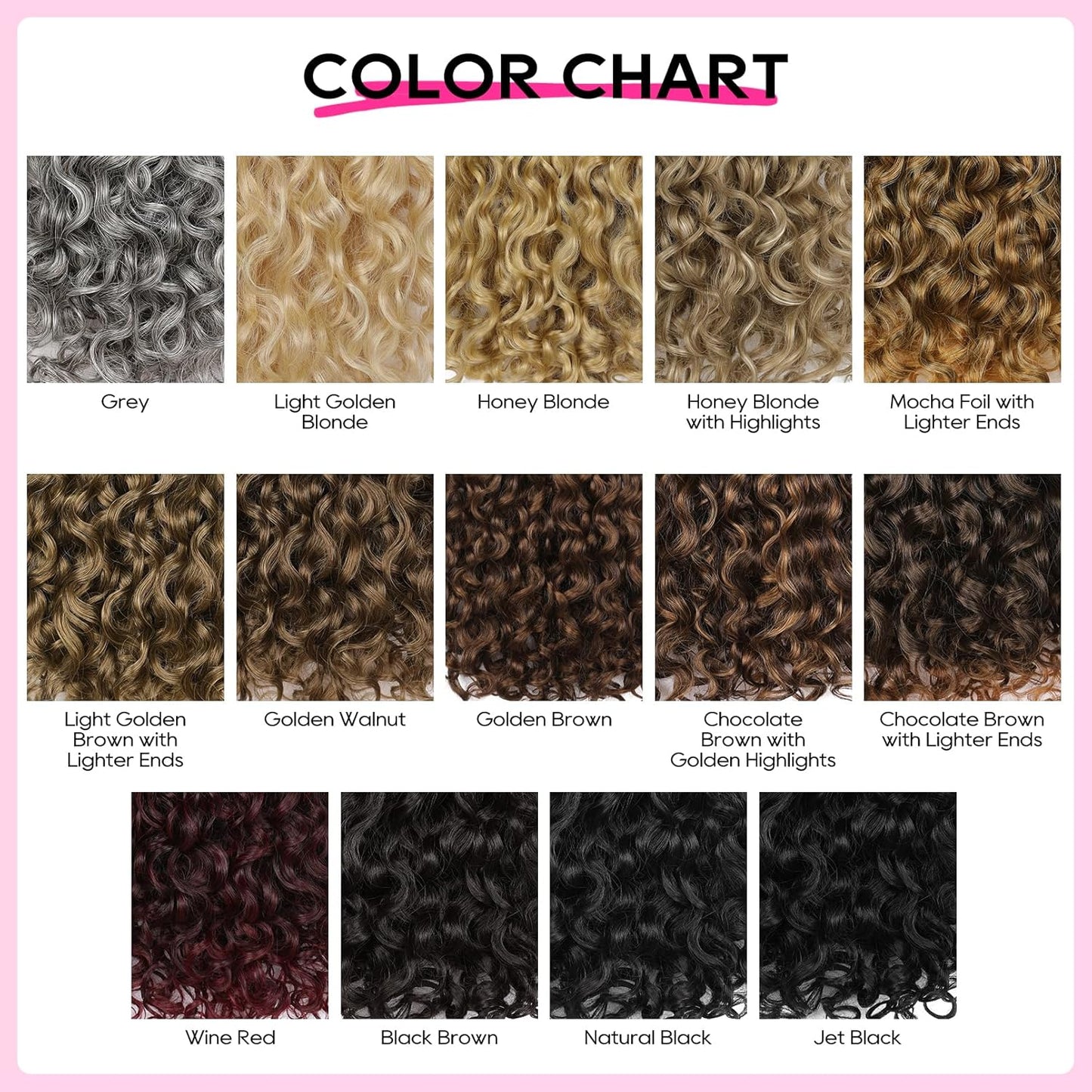 Curly Hair Extensions - 4PCS 18" Clip-In GoGo Curly Hairpieces | Silky Soft Natural Look - Black Brown