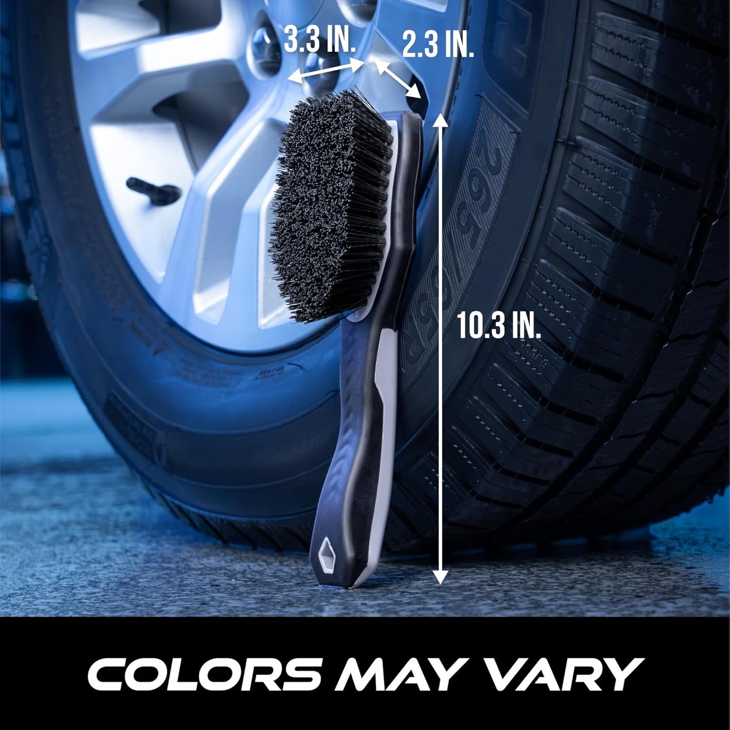 VIKING Tire Brush - Heavy-Duty Wheel Cleaner for Cars | 10.3 x 3.3 x 2.3 Inch, Grey