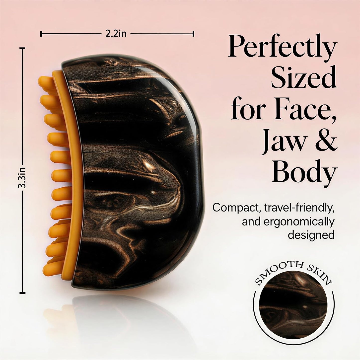 Lymphatic Contour Face Brush - Gua Sha Facial Tool for Lymphatic Drainage | Silicone Soft Head