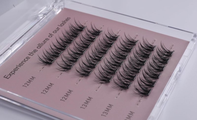 Pre-Glued Lash Clusters | Reusable DIY Press-On Lashes for Natural Wispy Look (12–13mm)