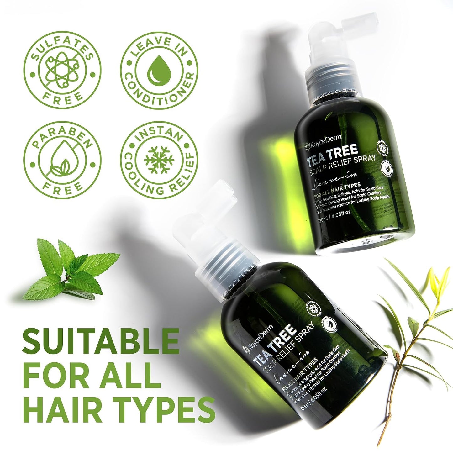 Tea Tree Scalp Relief Spray - Comfort & Hydration for Healthy Hair | Unisex Conditioning Support
