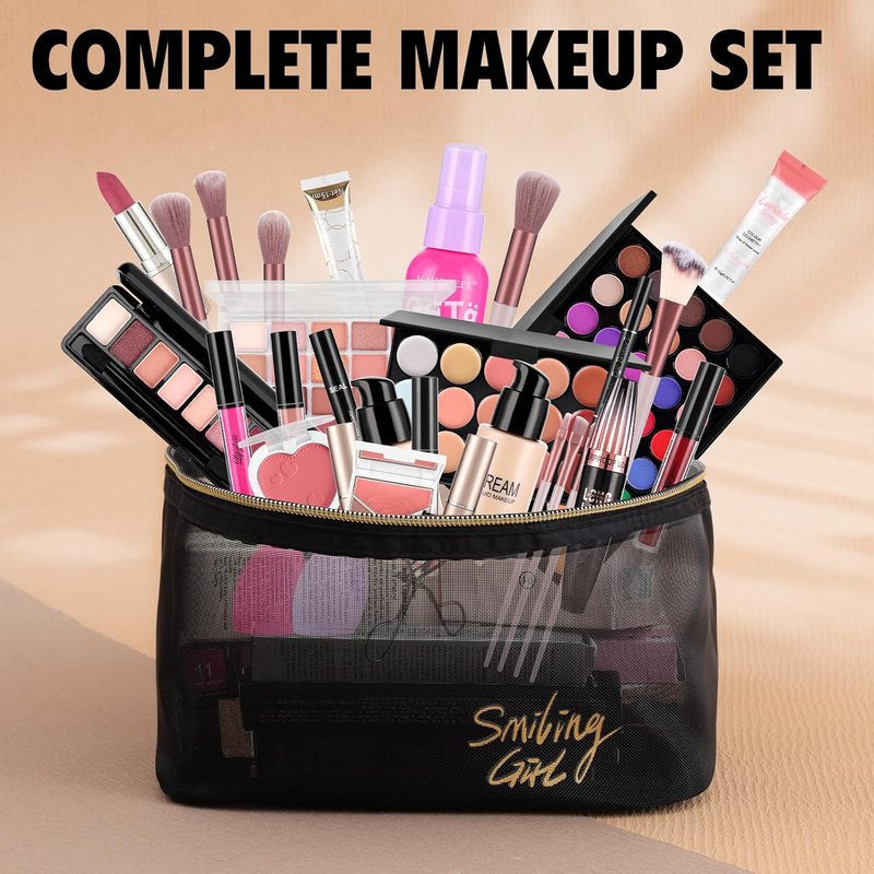 Complete Makeup Kit for Women - Foundation, Eyeshadow Palette & Brushes | Perfect Gift Set for Beginners & Teens