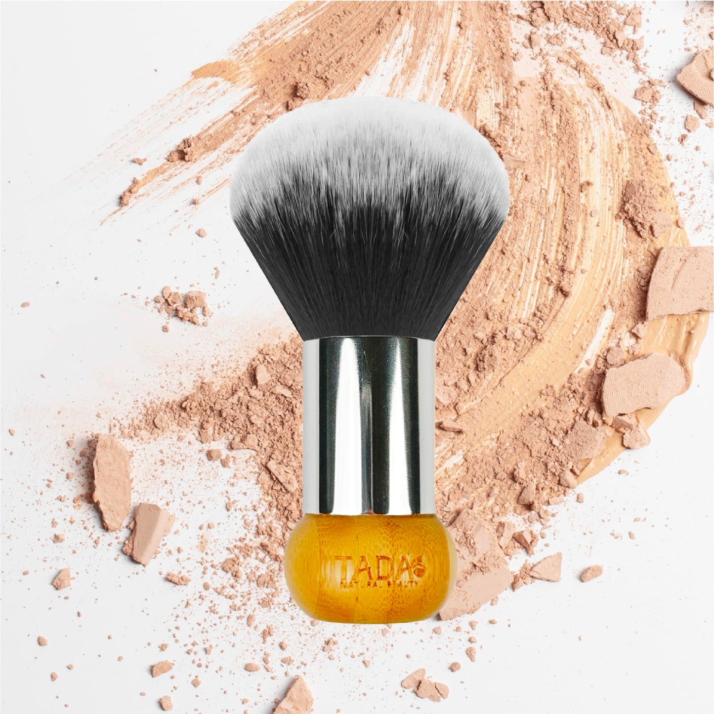 TADA Natural Beauty Kabuki Brush for Foundation Powder Blush & Bronzer, Makeup Brushes for Liquid Powder and Cream