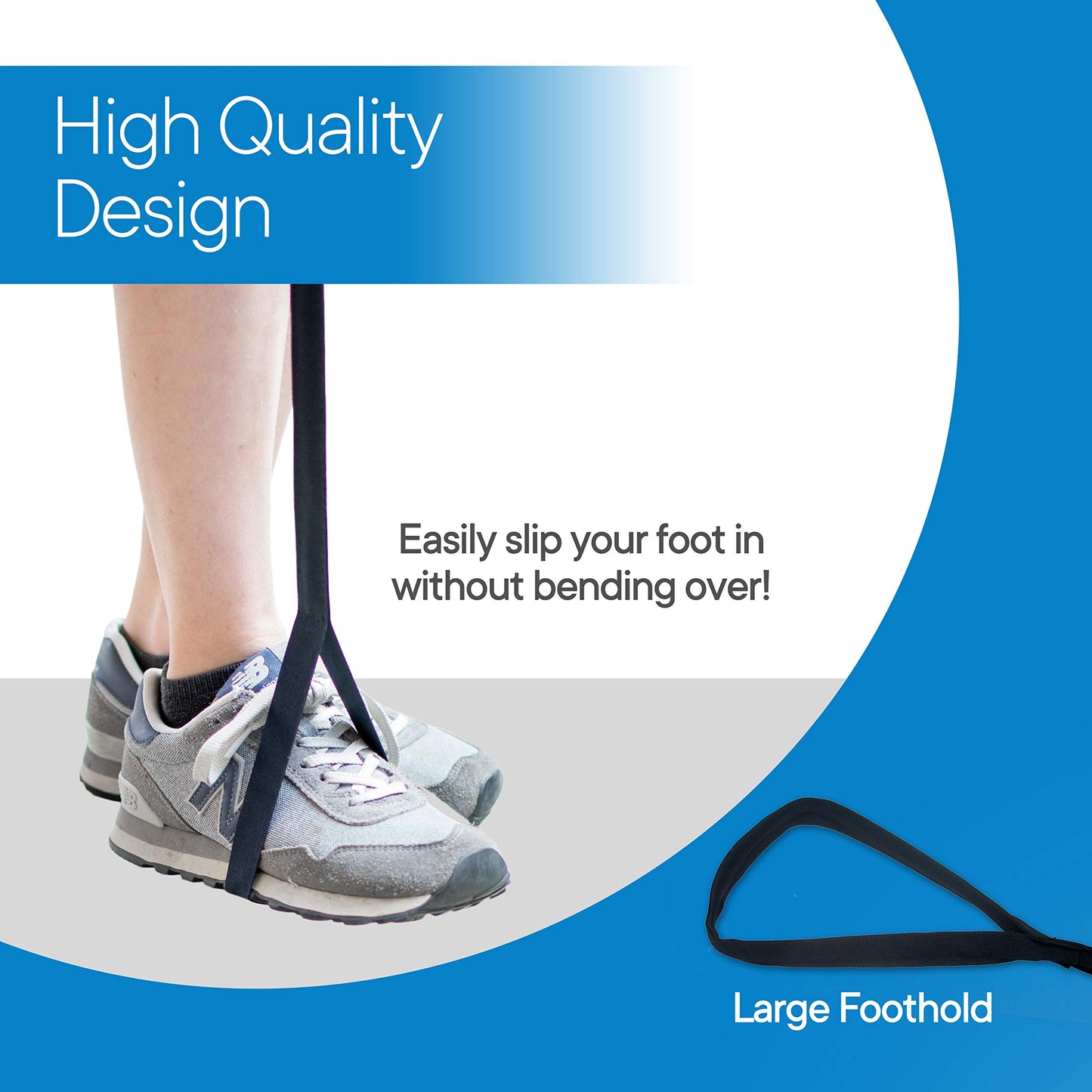 RMS Premium 42” Leg Lifter with Hand Strap & Foot Loop – Long-Term Orthopedic Daily Living Aid for Chronic Hip, Knee & Mobility Limitations