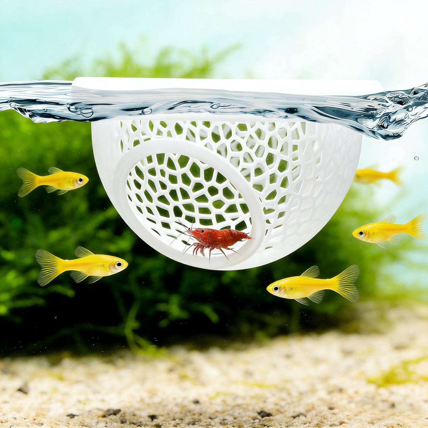 Betta Hammock, Floating Betta Hide & Shrimp Cave – 3-in-1 Aquarium Cave & Rest Spot for Small Fish, Shrimp – Safe Nano Tank Accessories with Feeding Station, Eco-Friendly PLA