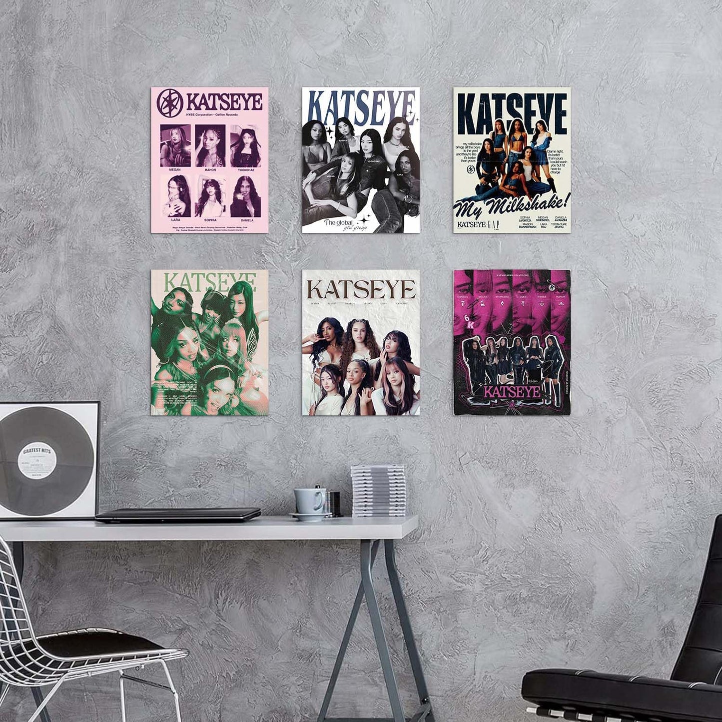 TUOCYERD Katseye Merch Poster Set of 6 Katseye Birthday Decorations for Room Aesthetic Music Wall Art for Teens Room Decor Gifts (8x10 Inch Unframed)