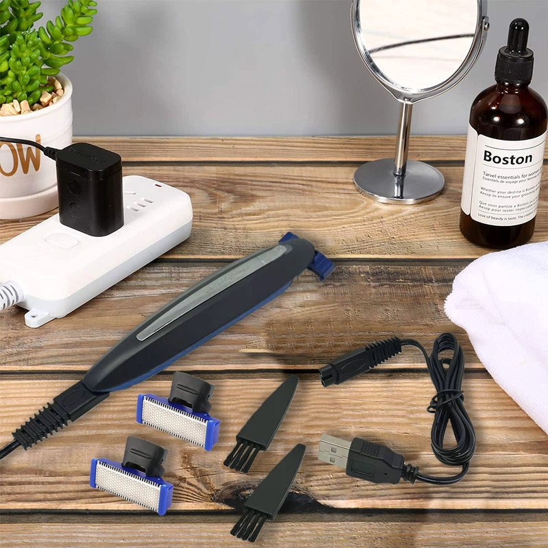 2PCS LinMei Electric Shaver Replacement Head Compatible for 1st Generation Micro Trimmer Solo Shaver for Men with Replacement Charger and Clean Brush