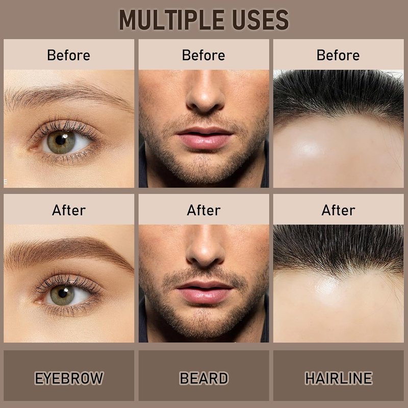 Dual-Ended Microblading Eyebrow Pencil - 2-In-1 Liquid with Curved Tip & Waterproof Formula | 04 Black Brown