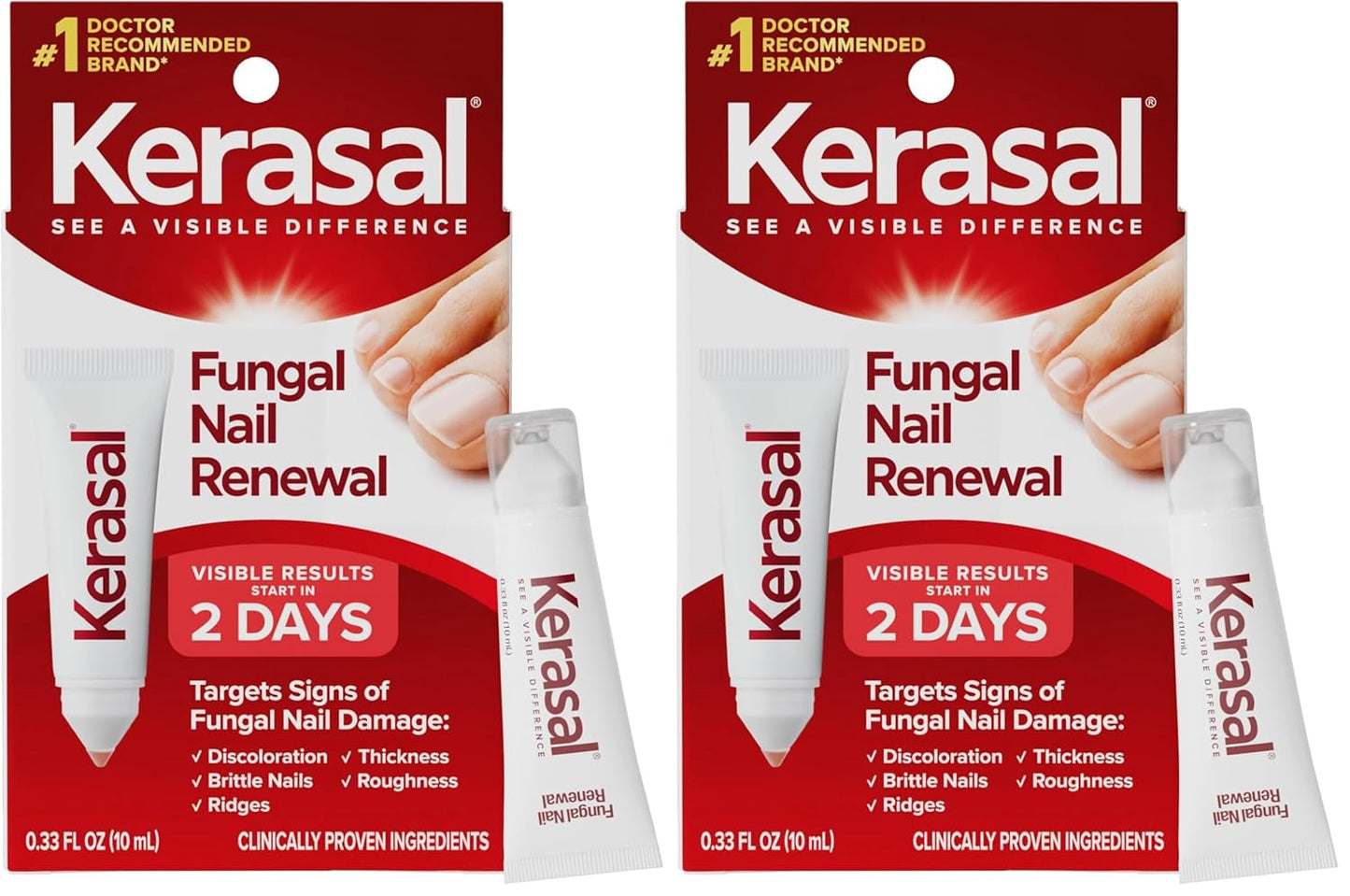 Kerasal Nail Renewal - Advanced Clear & Defend Nail Repair with Urea & Spirulina | 0.13 Fl Oz