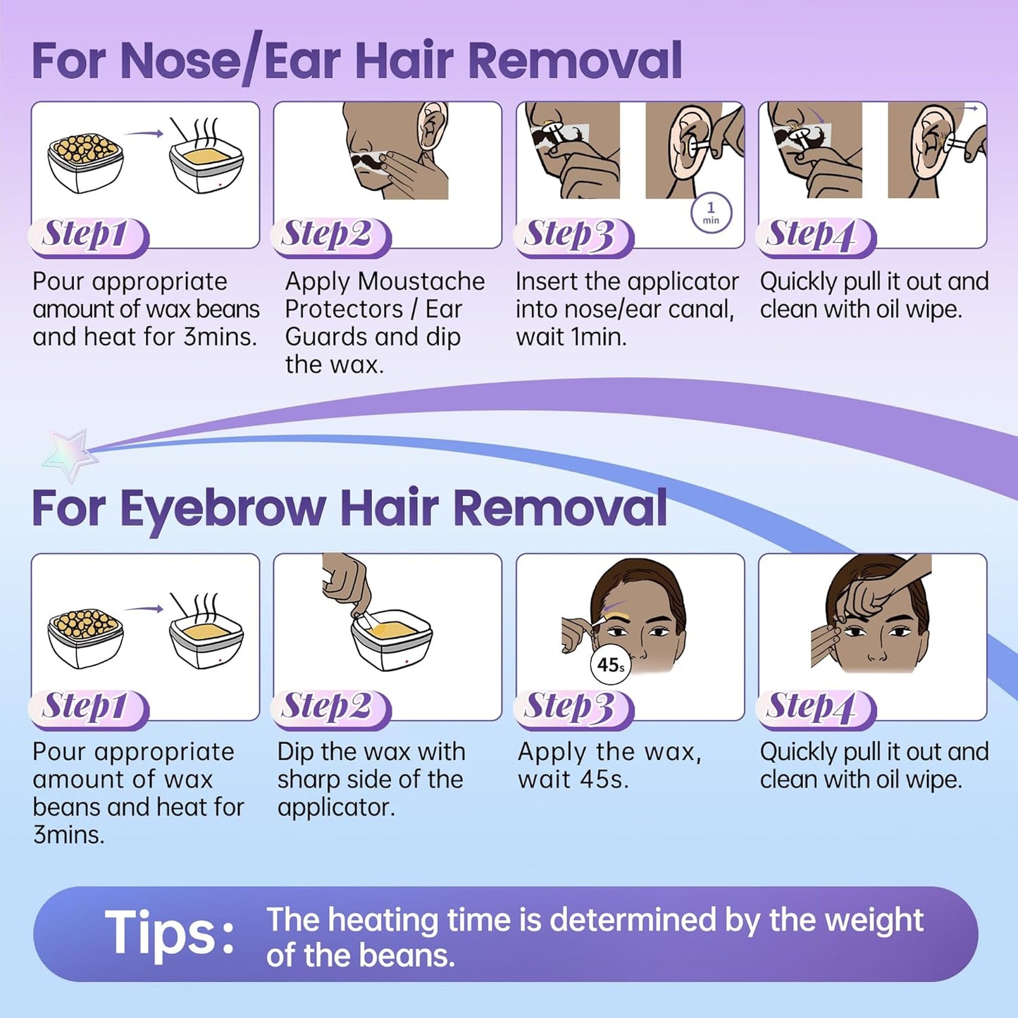 Nose Wax Kit for Men - Portable Hair Removal with 100g Wax & Mini Warmer | Painless & Travel-Friendly