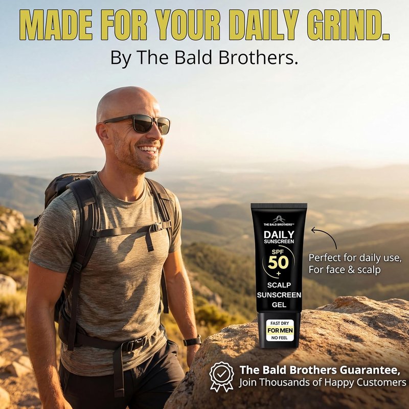 Daily Scalp Sunscreen SPF 50+ - Fragrance-Free Bald Head Care | Matte, No Grease, Vegan Formula