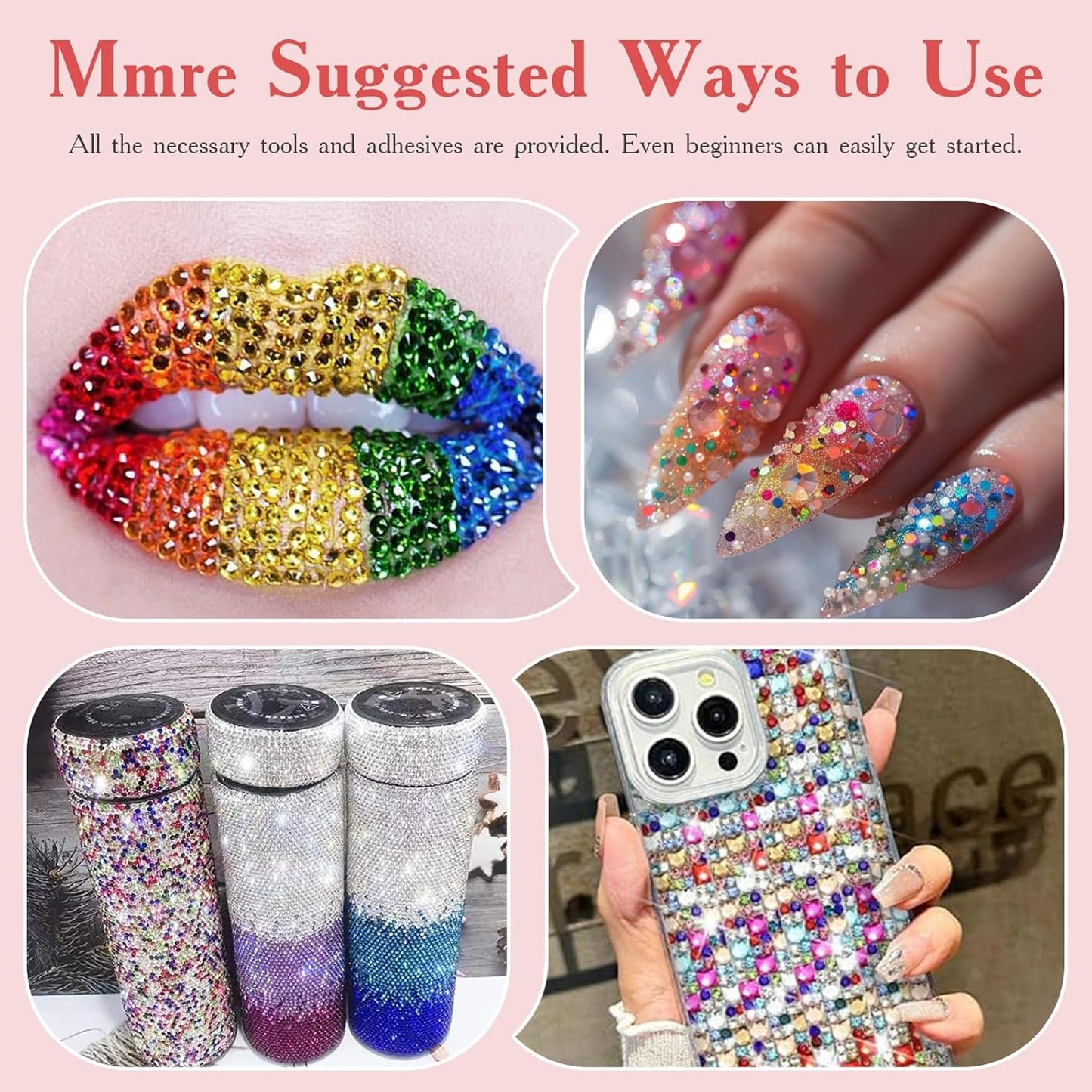 Bedazzling Rhinestone Kit - 80,000 Pcs 3mm Flatback Gems for Crafts, Nail Art & Clothing | 42 Colors, Glue & Tools Included