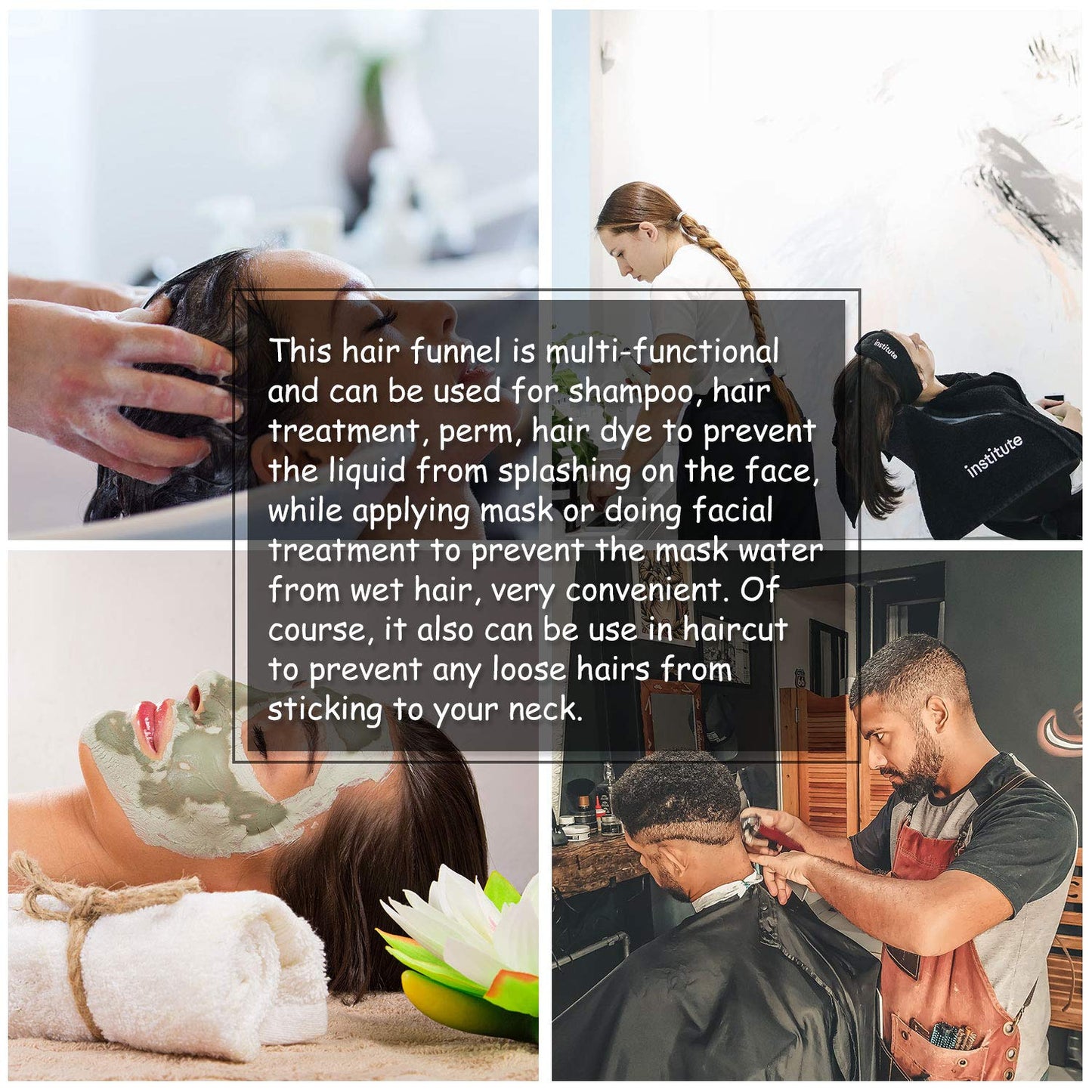 Blulu Hair Funnel for Washing Hair, 3 Piece Shampoo Rinse Tool for Upright Position, Comfortable Alternative for Elderly, Handicapped, or Individuals with Neck Problems, Home Use and Salon