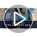 Compact Travel Laundry Bag with Drawstring - Blue Nylon (22"x16")