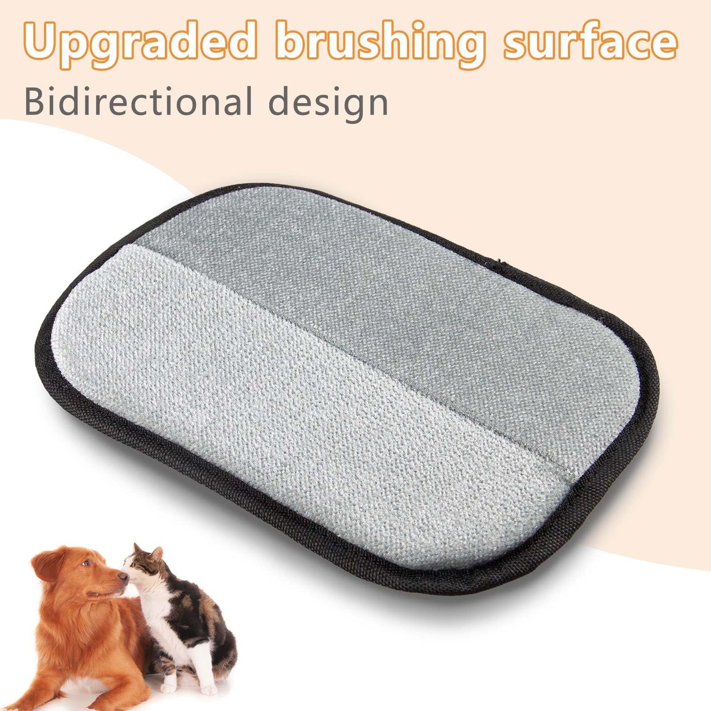 POUPUA Thickened Pet Hair Removal Glove - Electrostatic Cat Dog Hair Remover Glove, Reusable Magic Brush Pet Hair Remover Tool for Couch, Carpet, and Car Seat (Black,1 Pack)