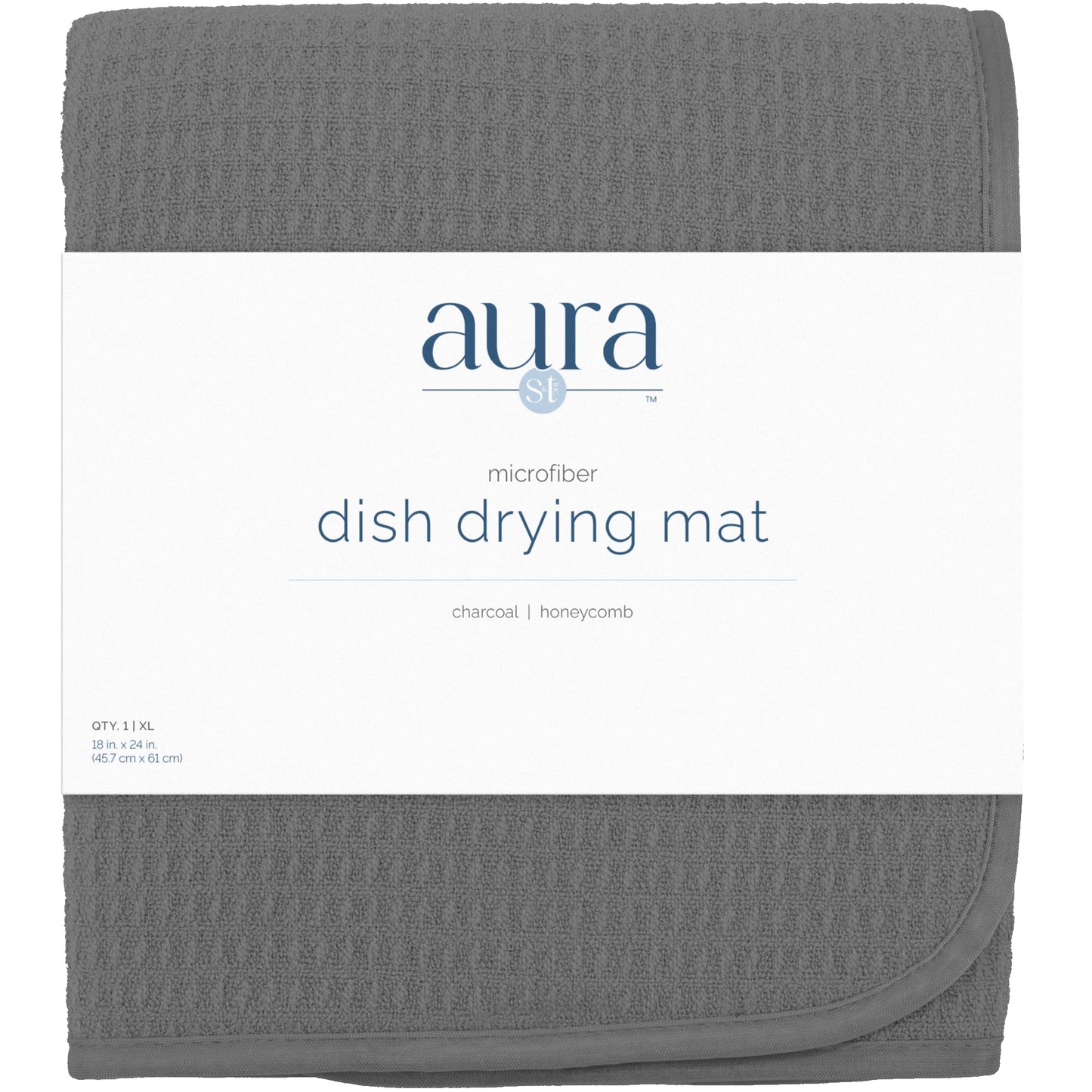 S&T INC. Dish Drying Mat, 18" x 24", XL, Charcoal Grey