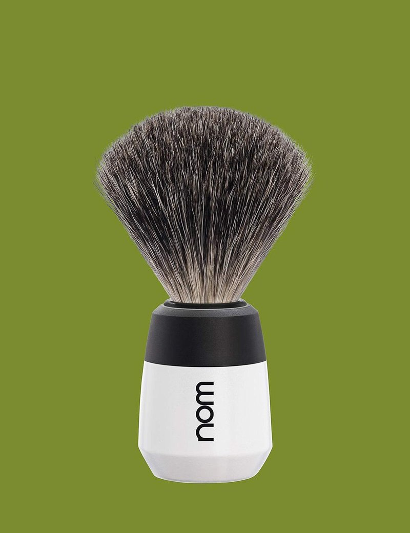 Nom Max Pure Badger Shaving Brush, White