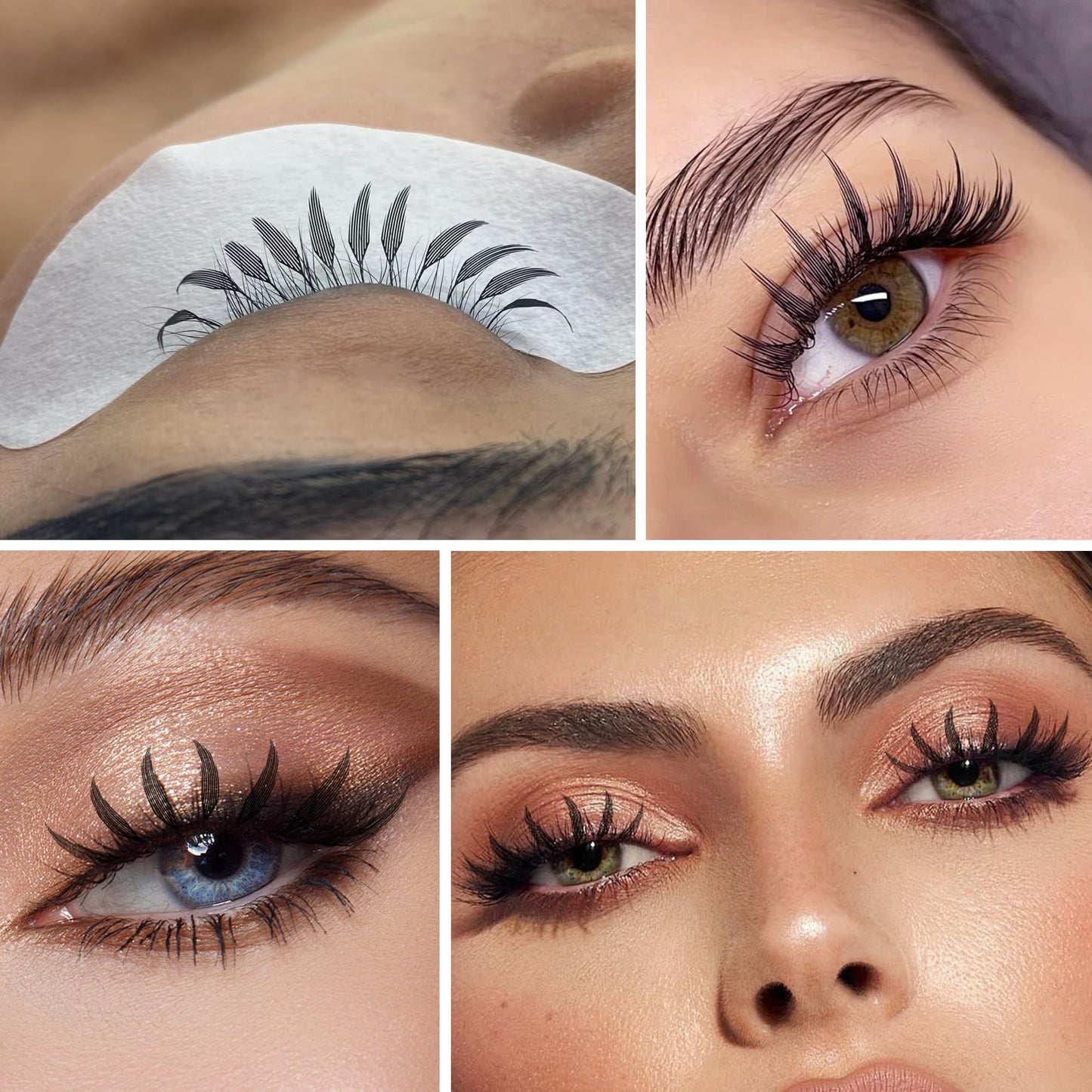Natuhana Premade Anime Spire Lash Extensions Feather Shape Manga Individual Lashes Soft Volume Black Spikes Fans Eyelashes for Salon Use(0.07 D,9-15mm)