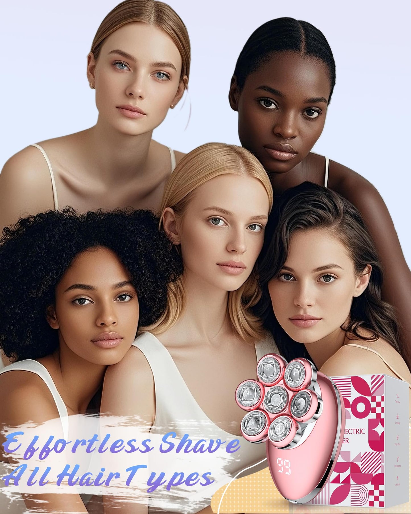Electric Razors for Women Legs:Cordless Electric Shaver for Women-Wet Dry Womens Electric Shaver-Rechargeable Body Shaver for Smooth Leg Shaving (Pink)