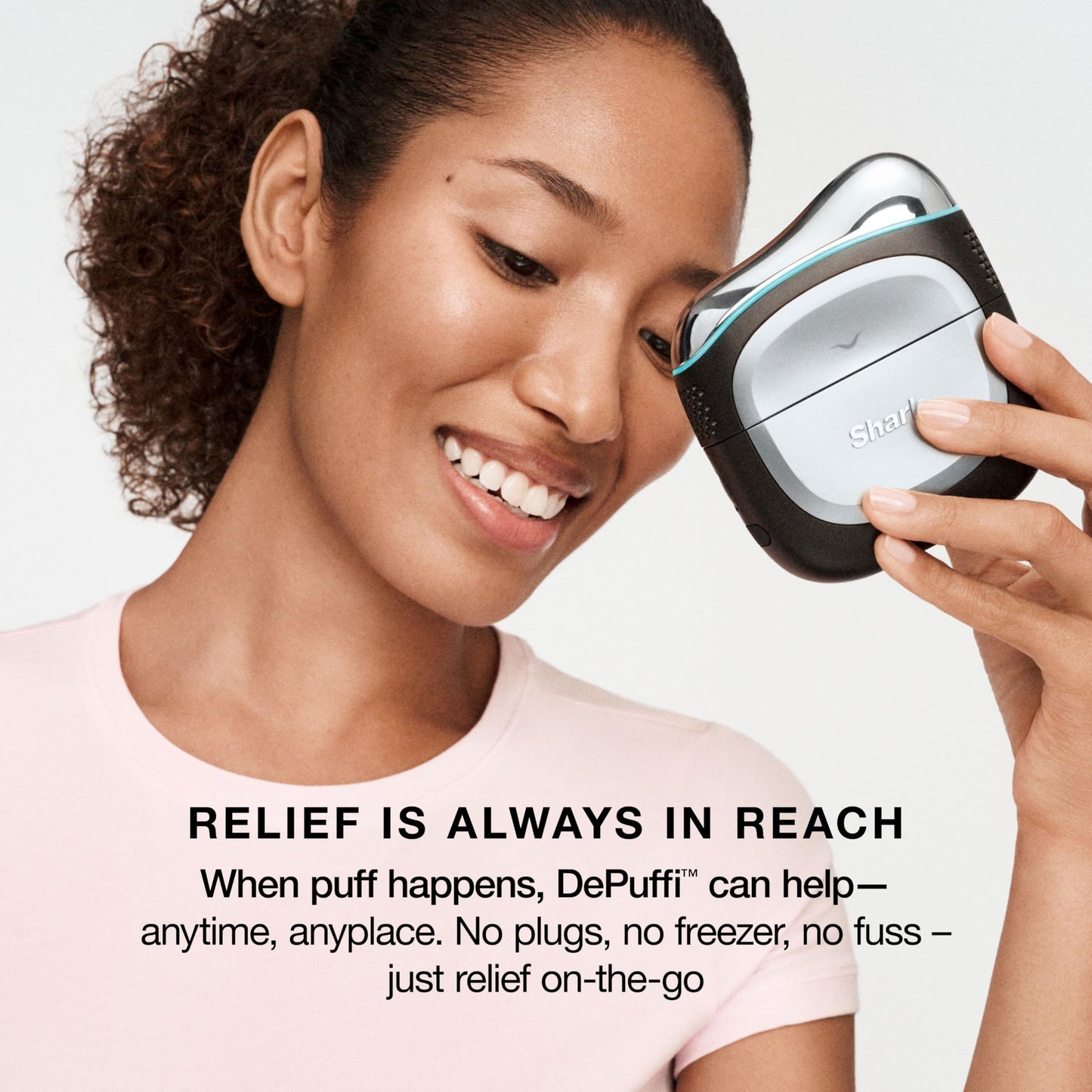 Shark Depuffi, Instant Hot + Cold Contrast Therapy Device, InstaChill Tech, InstaHeat Tech, Depuff, Soothe, Contour, Pink, FH220PK