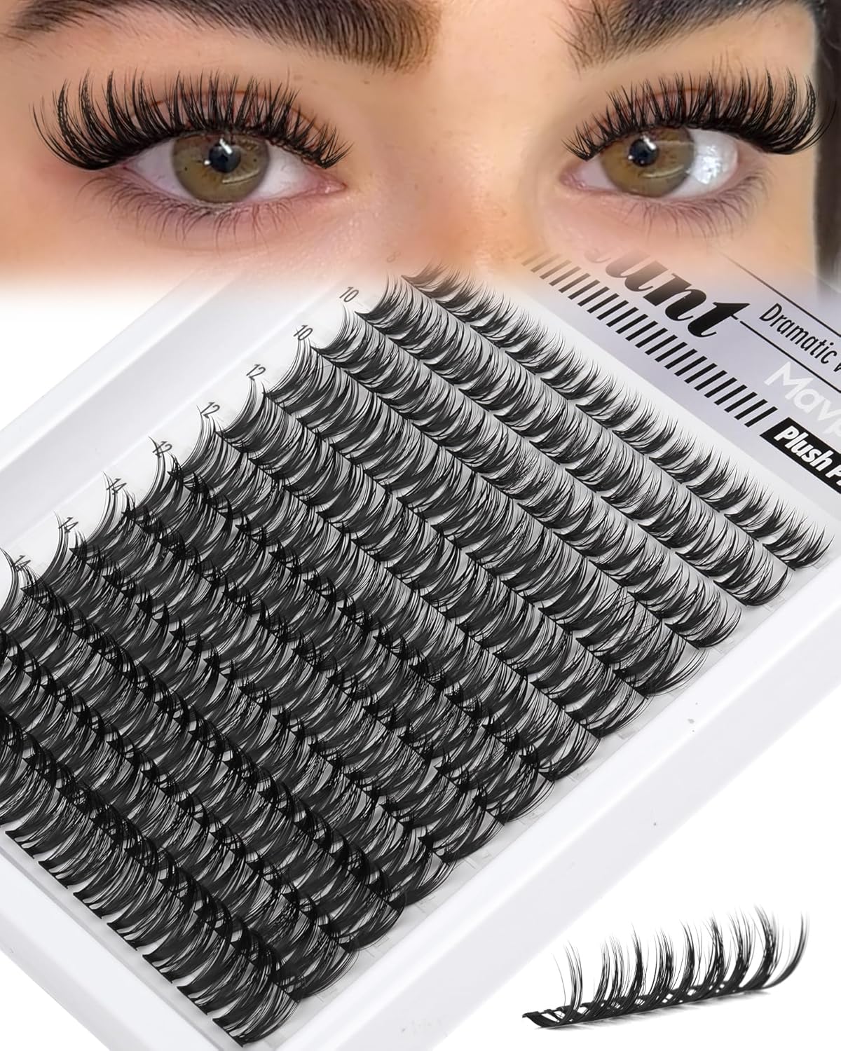 Lash Clusters Wispy Eyelash Extensions - Ultra-Dense CD-Curly Individual Lashes | 132PCS DIY Pack (8-18MM)