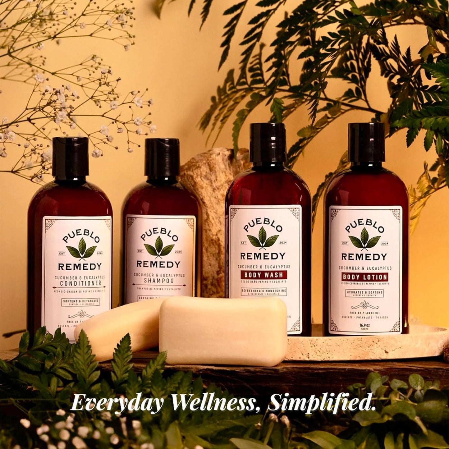 Pueblo Remedy Shampoo - Cucumber & Eucalyptus | Vegan, Cruelty-Free Hair Care, 16.9 Oz