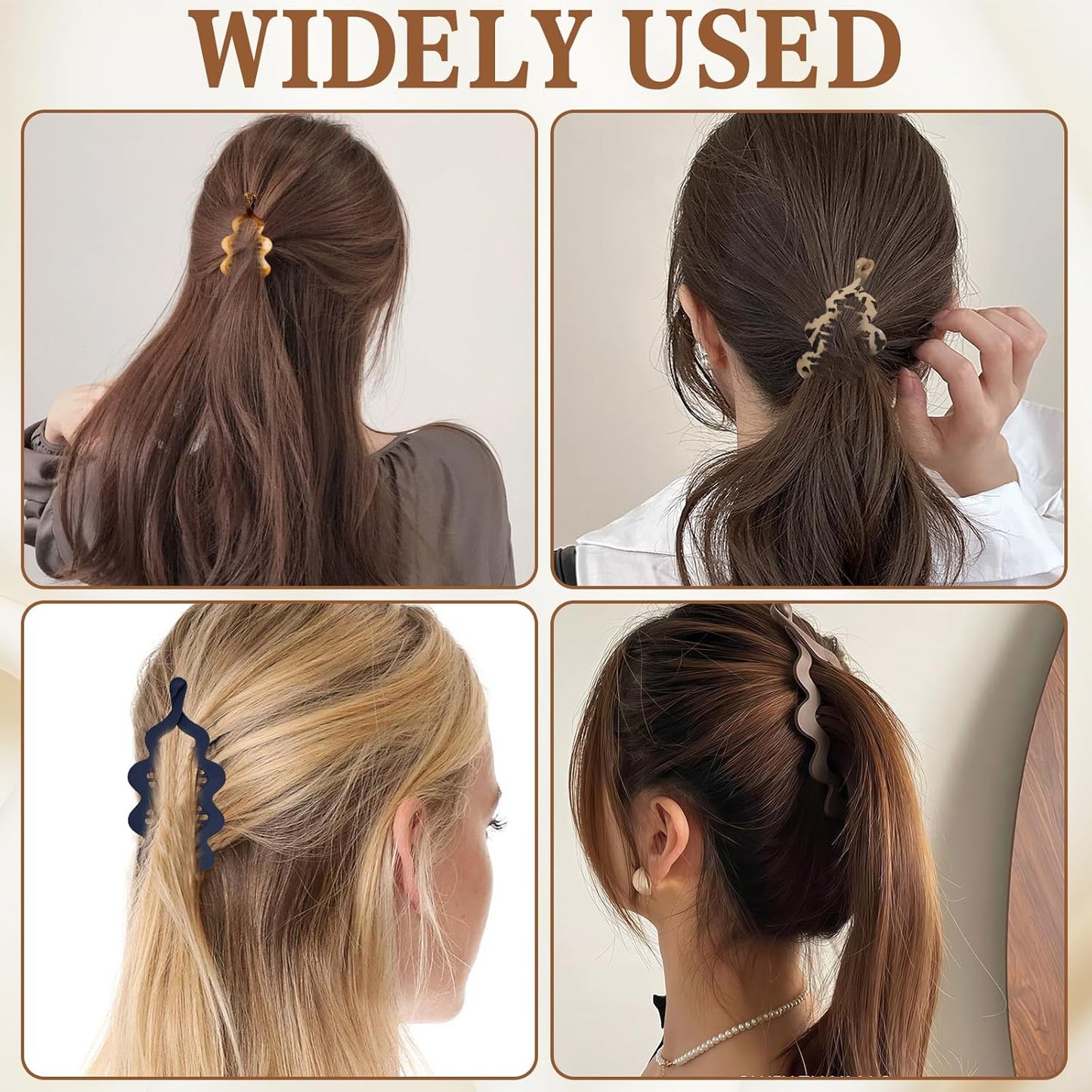 Banana Clips for Women - 4Pcs Acrylic Claw Hair Accessories | Gentle Hold for Daily Use & Party Styles (4 Colors)