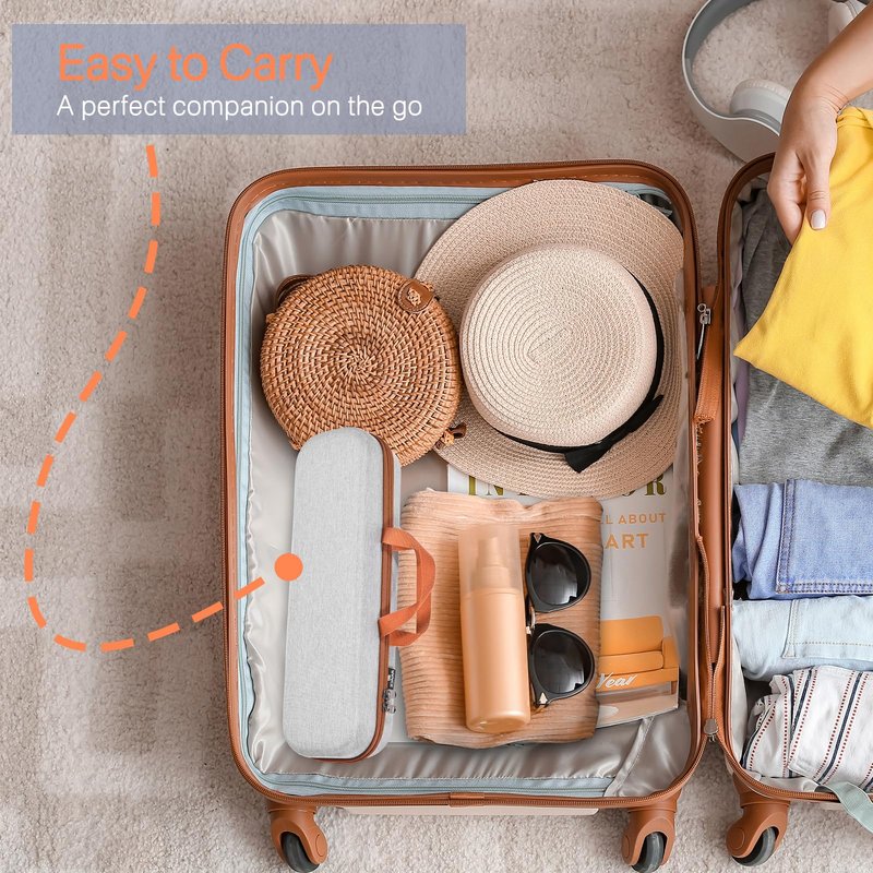 RAIACE Hard Carrying Case Compatible with dyson airstrait straightener, Travel Storage Bag. (for sale is case only) - Gray