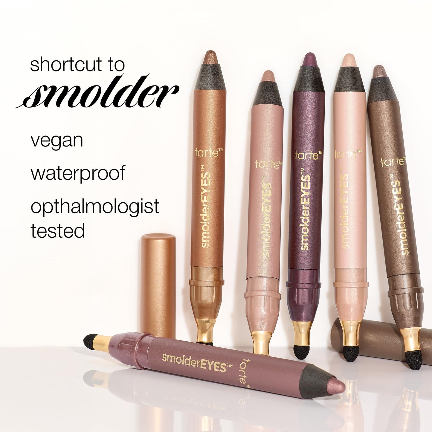 tarte smolderEYES shadow liner – Multi-Use Waterproof Makeup Doubles as Eyeliner & Cream Eyeshadow with Smudger Applicator, Blendable Lazy Girl Hack, Vegan & Cruelty-Free, full size, desire