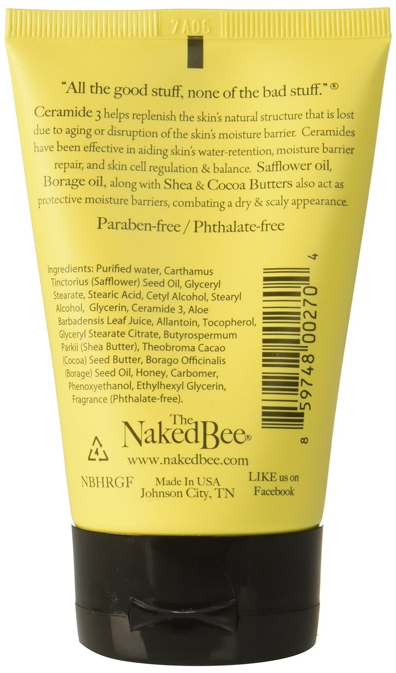 The Naked Bee Grapefruit Blossom Honey Hand Cream (8 oz) Intensive Nourishing Cream for Smoother and Softer Hand - Unscented Deep Moisture and Repair for Dry Skin