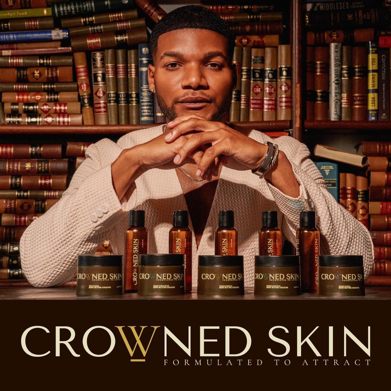 Crowned Skin King Body Oil Cologne for Men | Warm and Alluring Scent | As Seen On Shark Tank | Blended with Sandalwood & Leather | Infused with Jojoba and Grapeseed Oil | All-Day Fragrance | 4oz