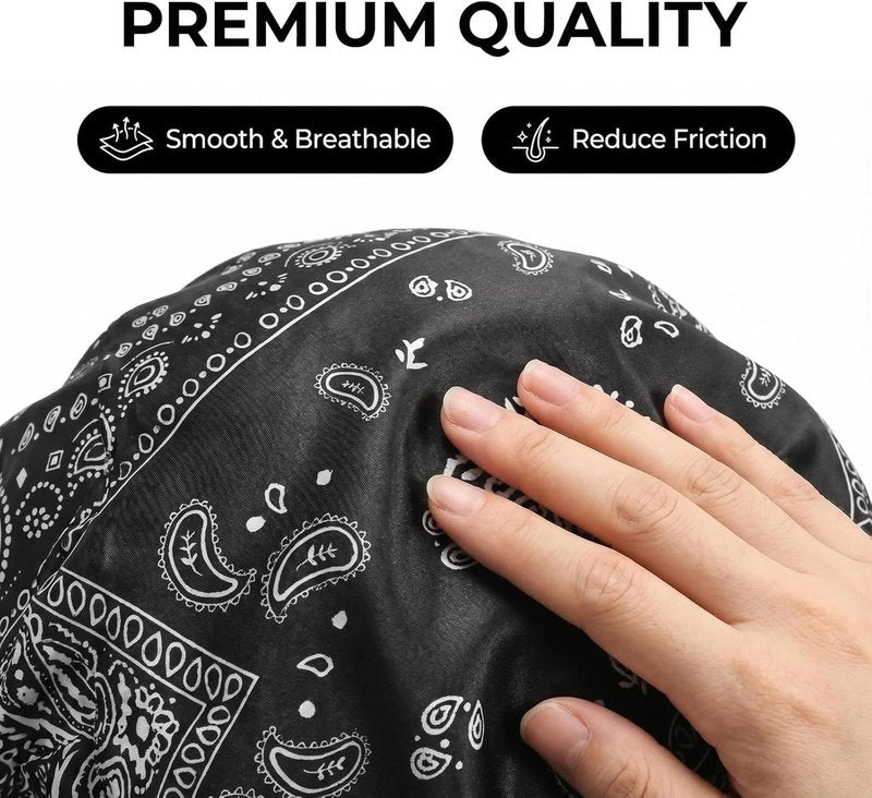 Mulberry Silk Hair Bonnet - Adjustable Sleep Bonnet for Women & Men | Real Silk Lining